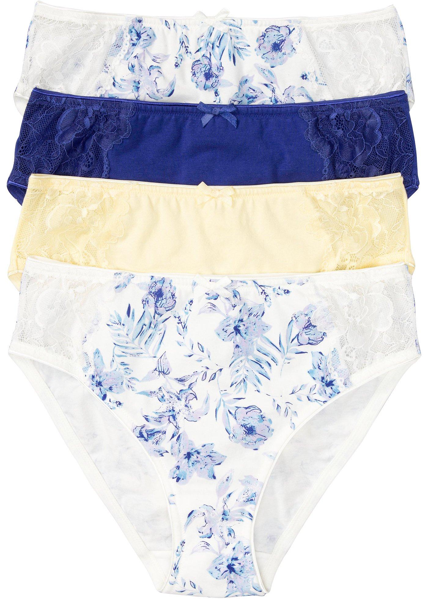 Lot de 4 maxi slips avec dentelle