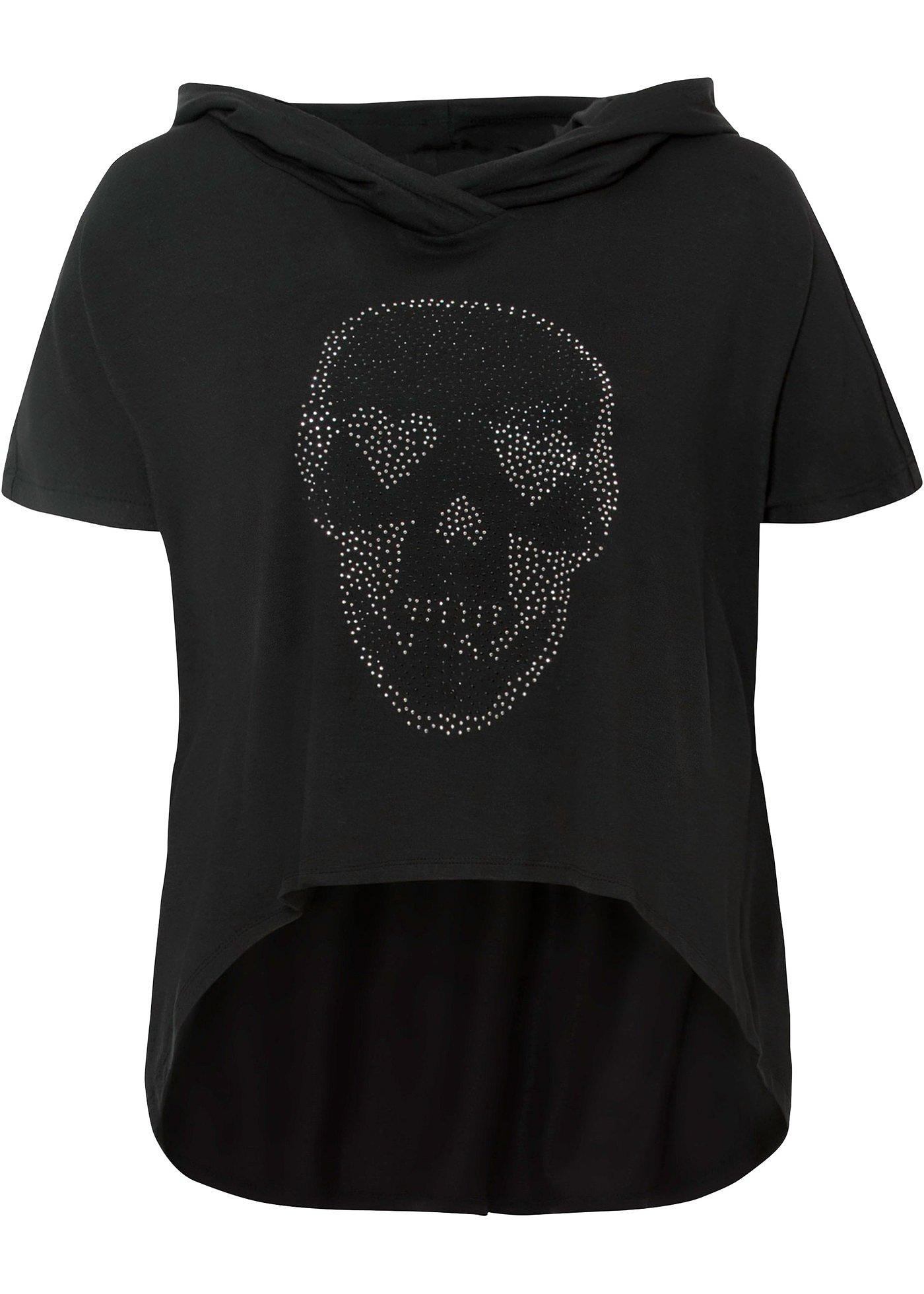 T-shirt cropped à capuche en viscose durable