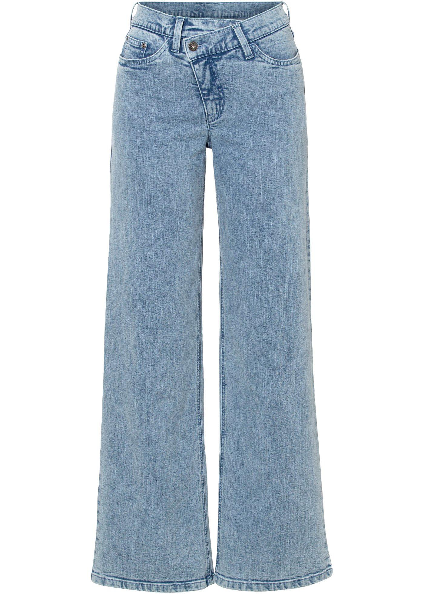 Jean large avec taille asymétrique en coton bio