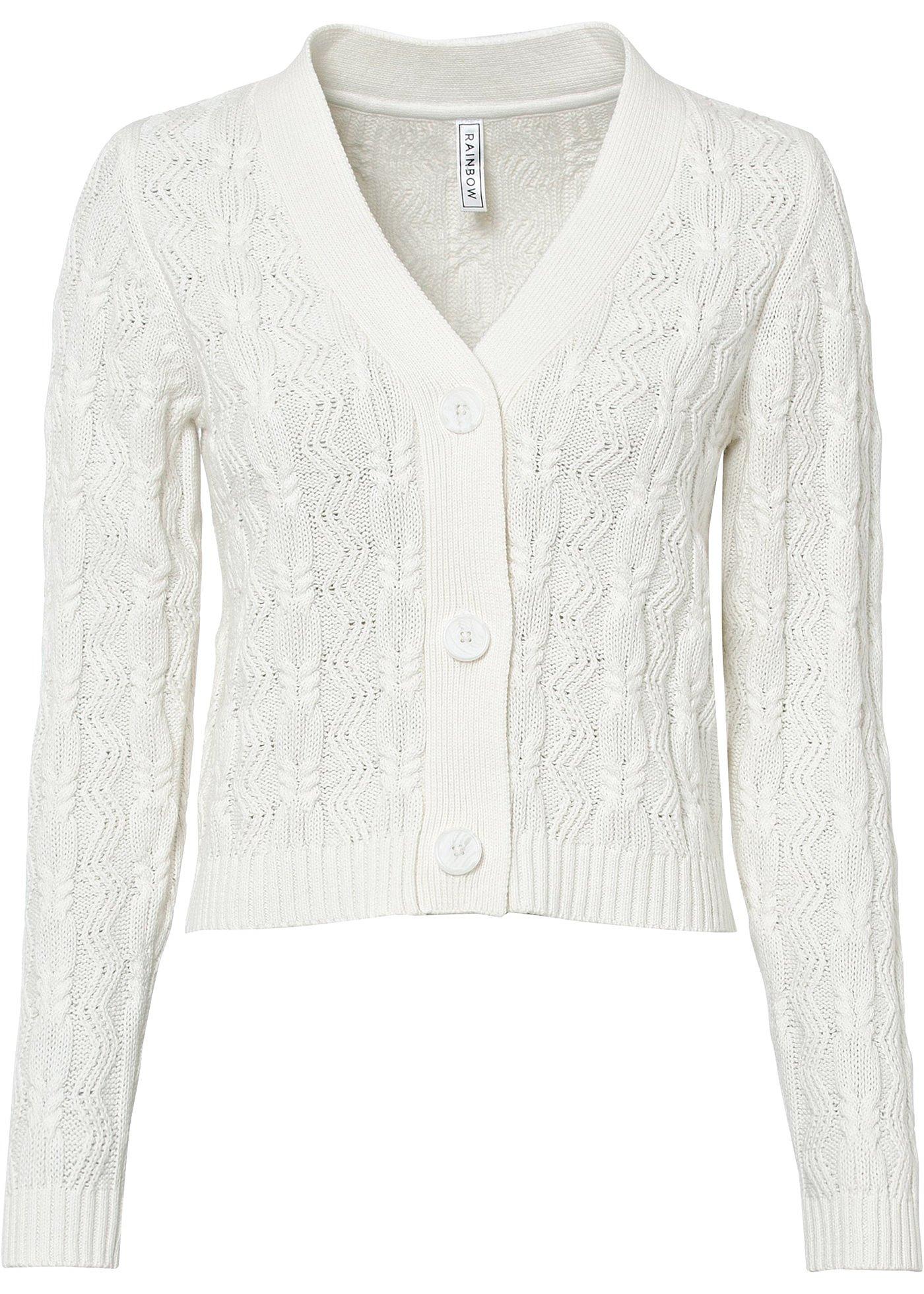 Gilet en maille raccourci à motif torsadé