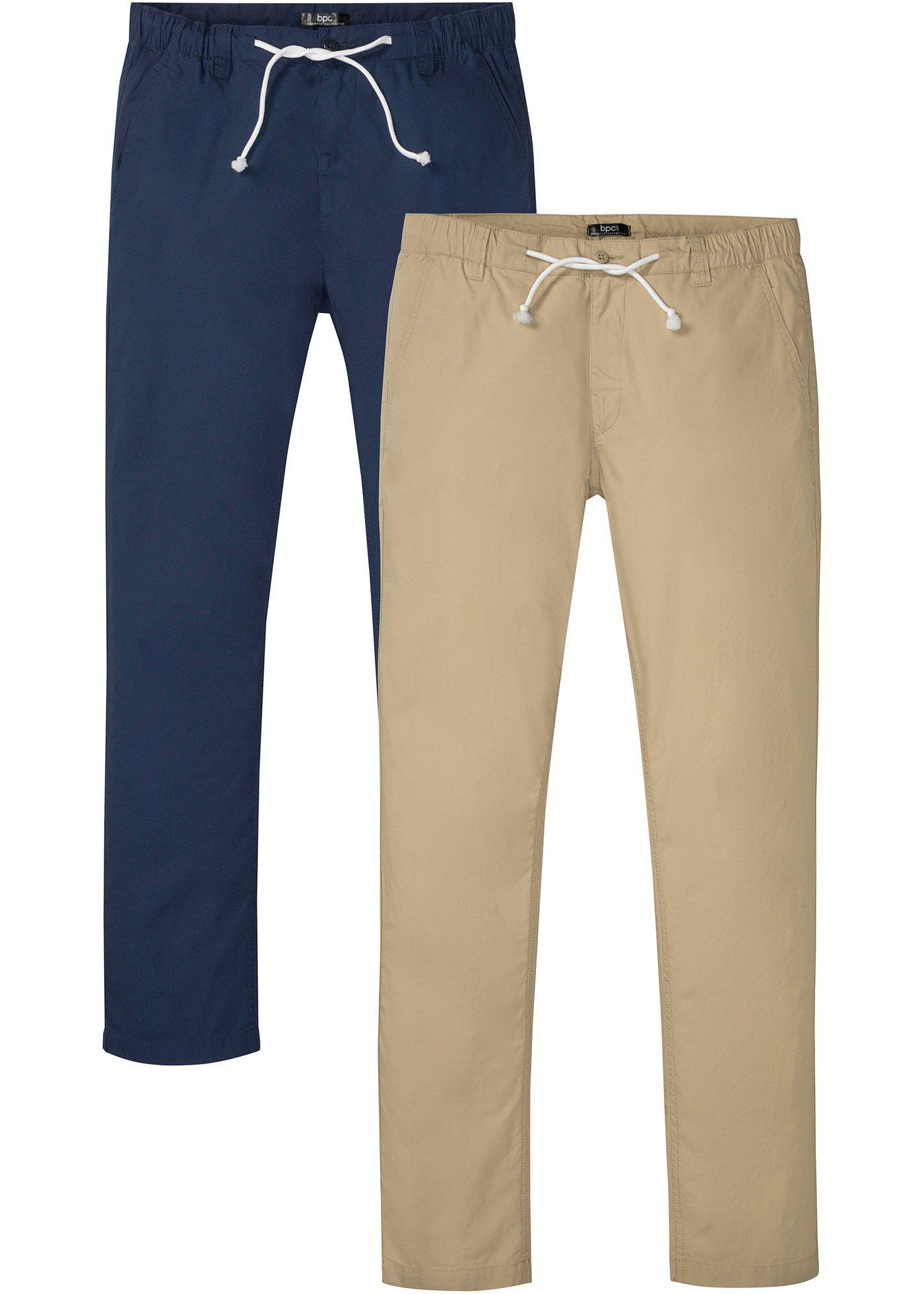 Lot de 2 pantalons chino Regular Fit avec cordon, Tapered