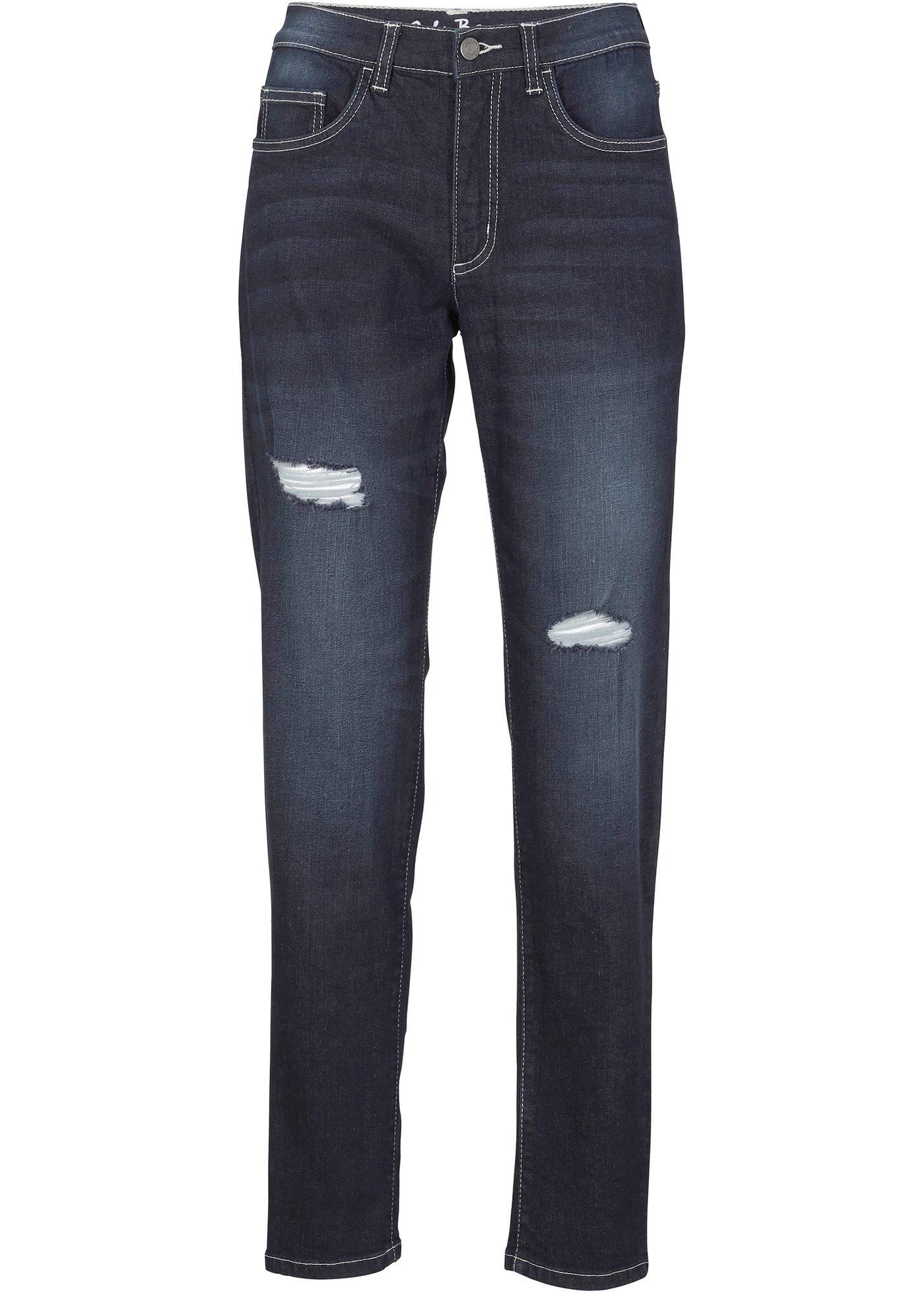 Jean Mom avec élasthanne, destroyed