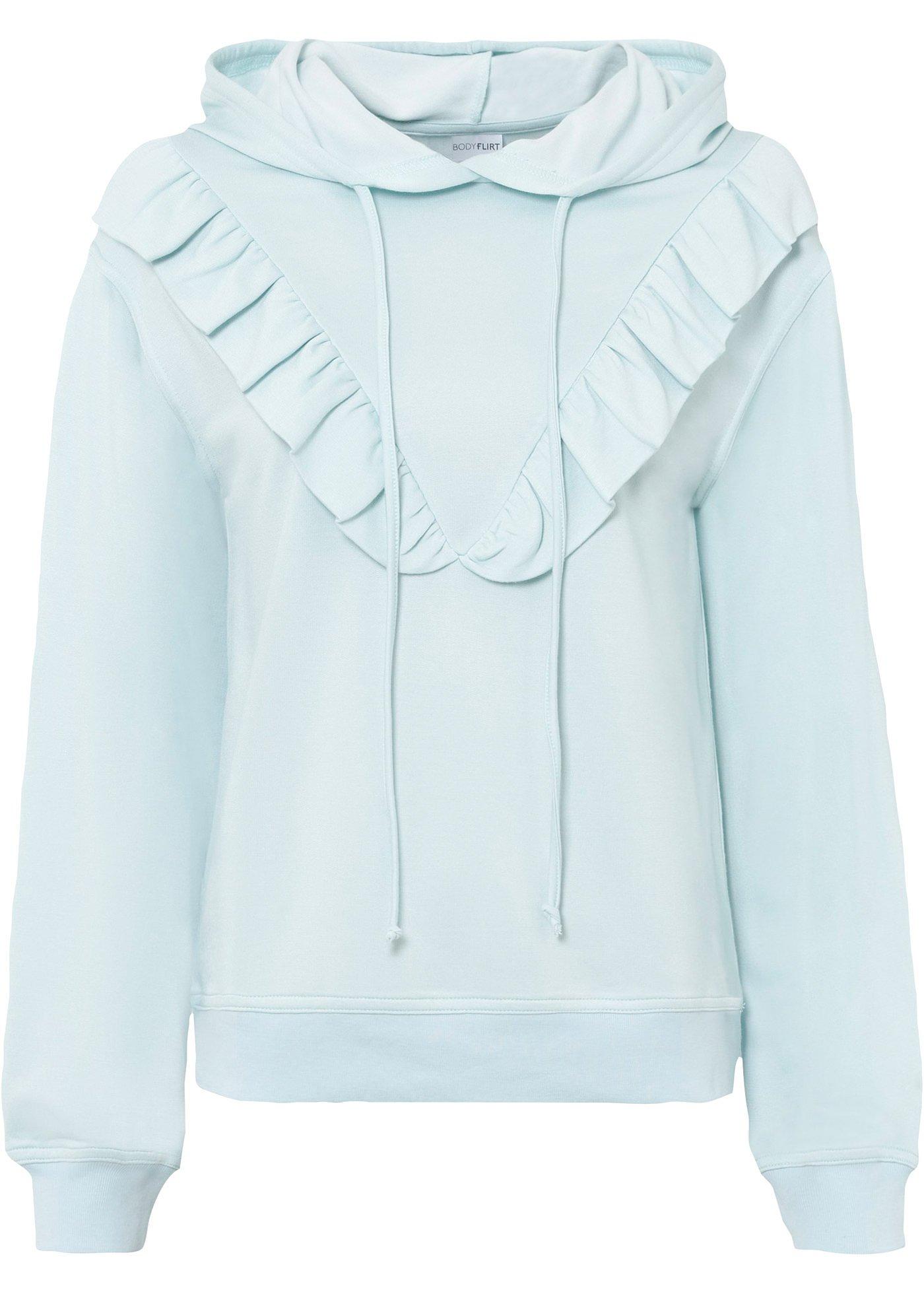 Sweat-shirt à capuche avec ruchés