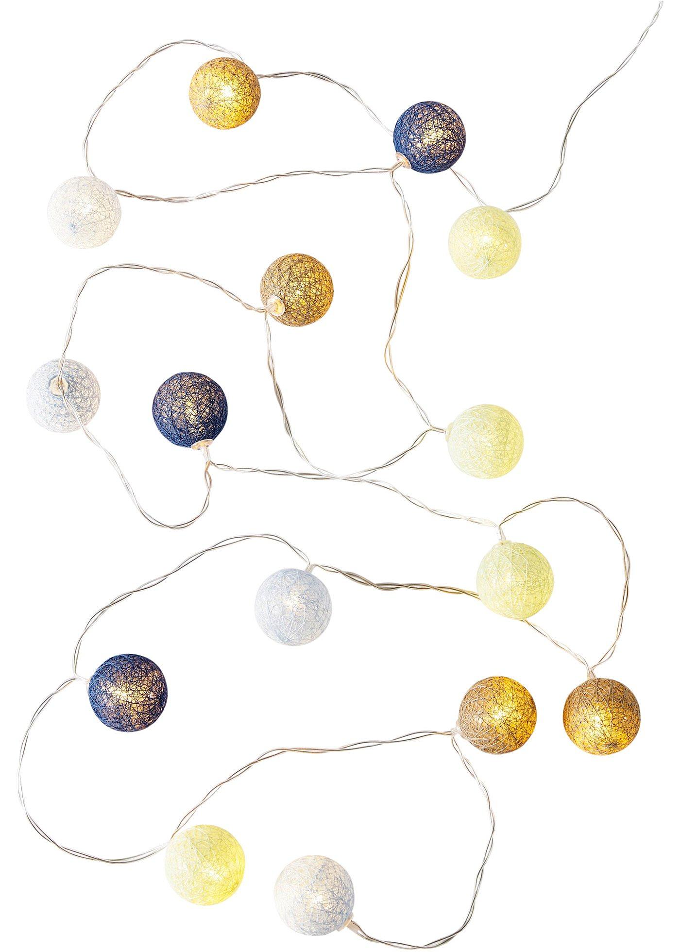 Guirlande lumineuse avec boules en textile