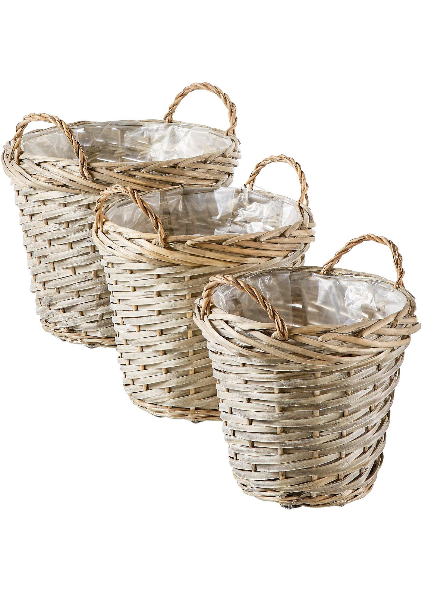 Cache-pot en saule tressé (Ens. 3 pces.)