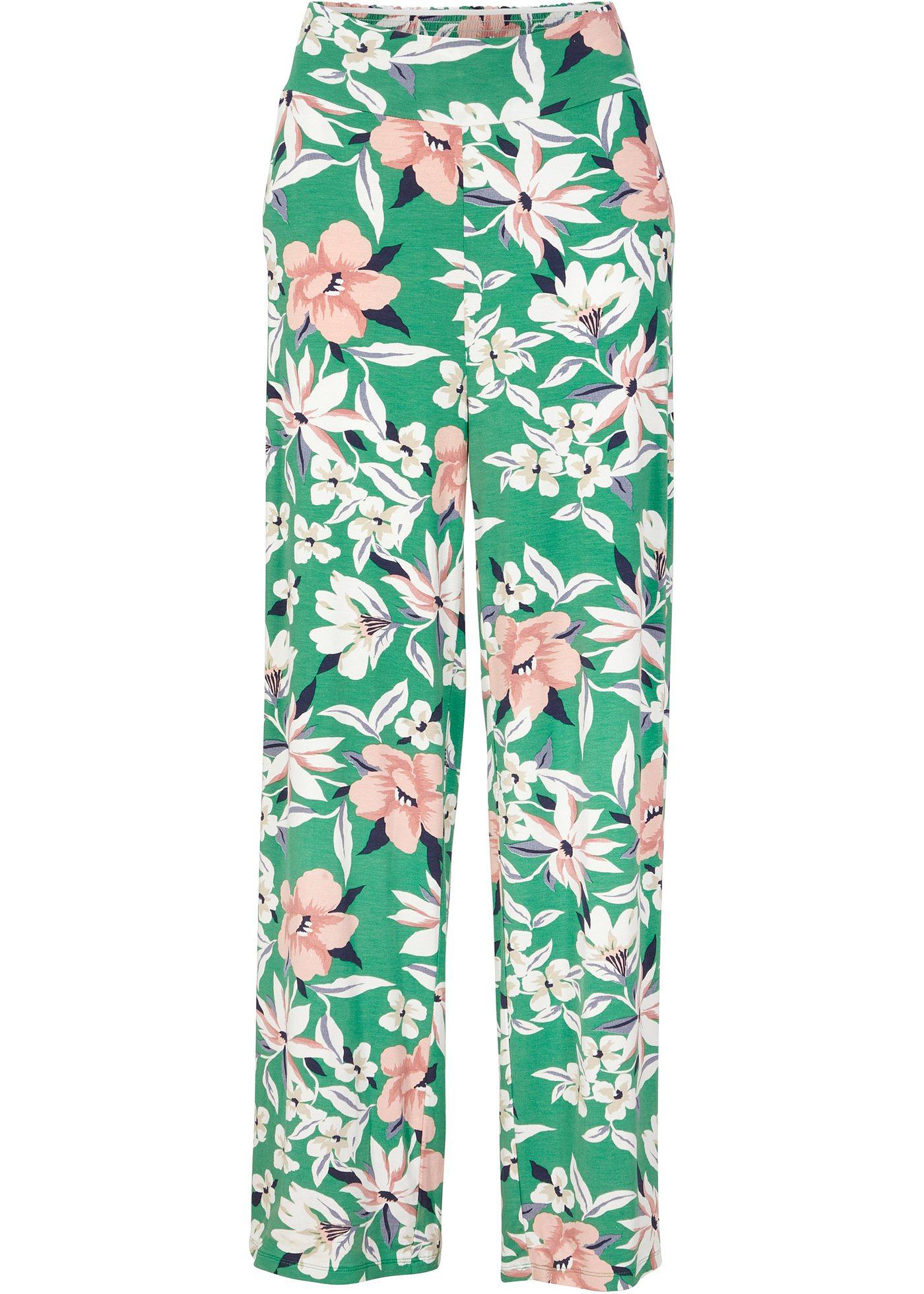Pantalon en jersey à imprimé floral, coupe large