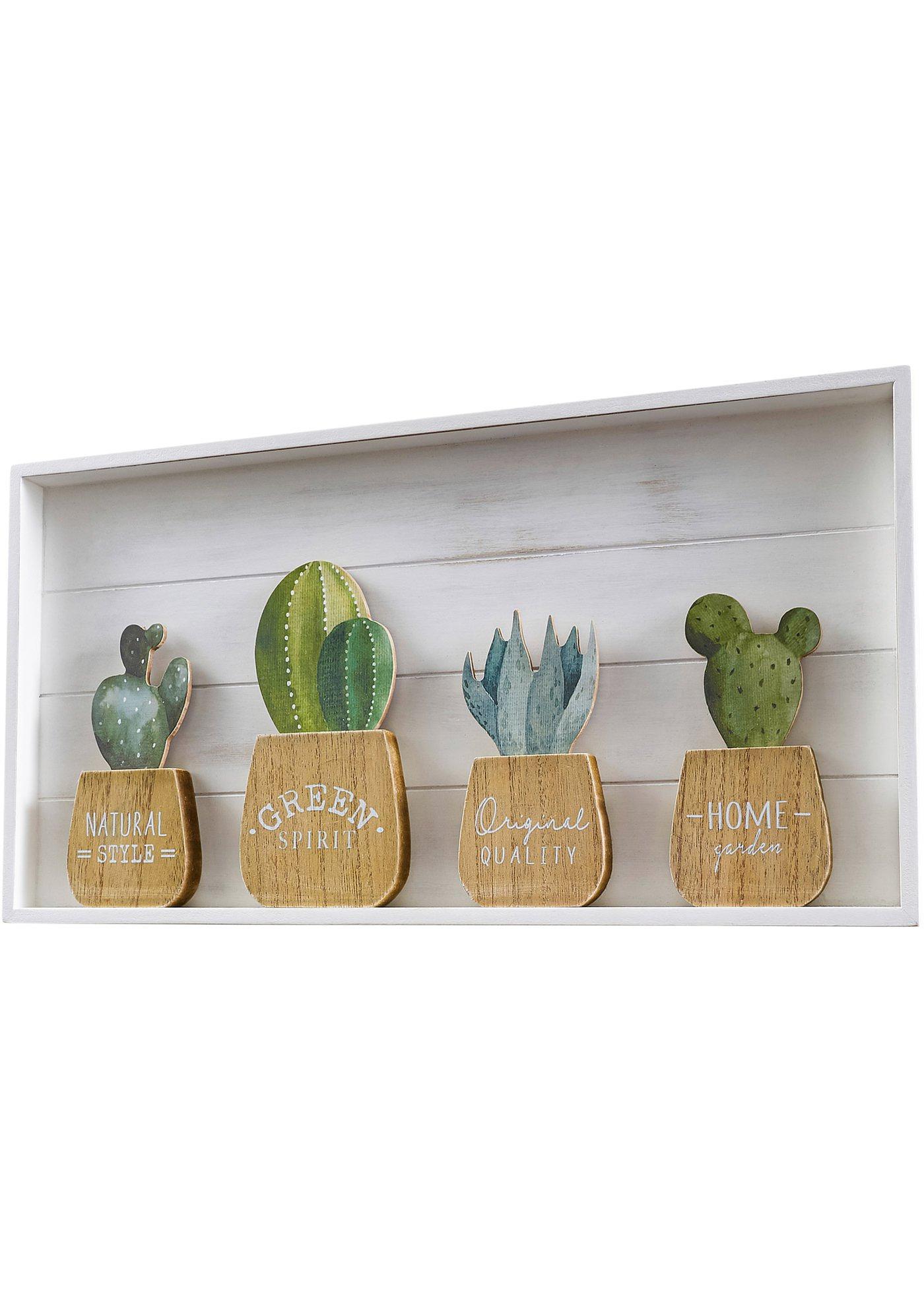 Décoration murale 3D avec cactus