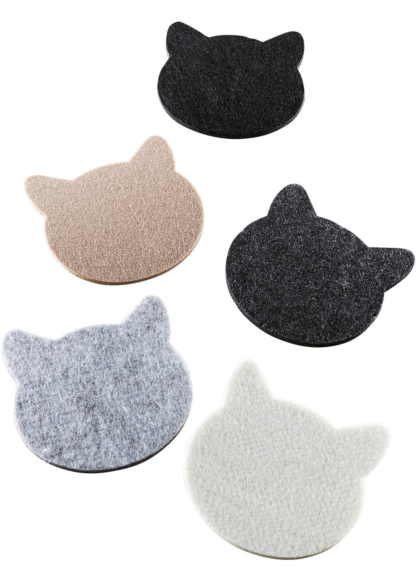 Lot de 5 sous-verres en forme de tête de chat