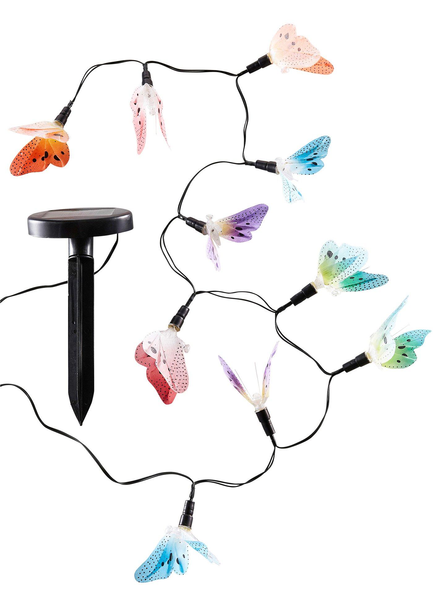 Guirlande lumineuse solaire avec papillons