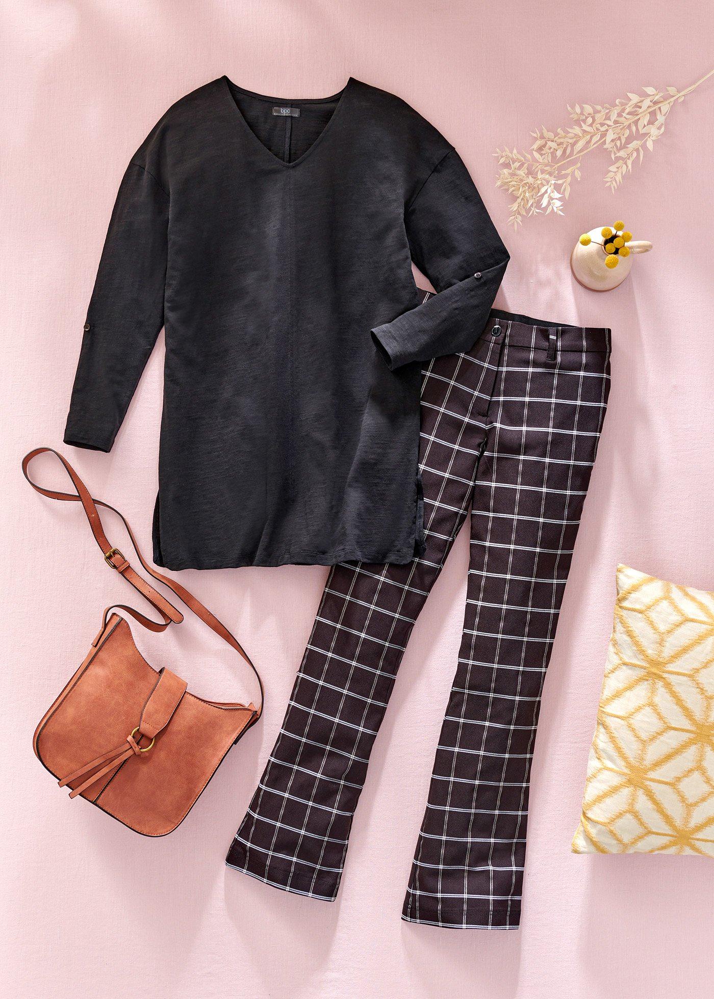 T-shirt long avec manches retournées