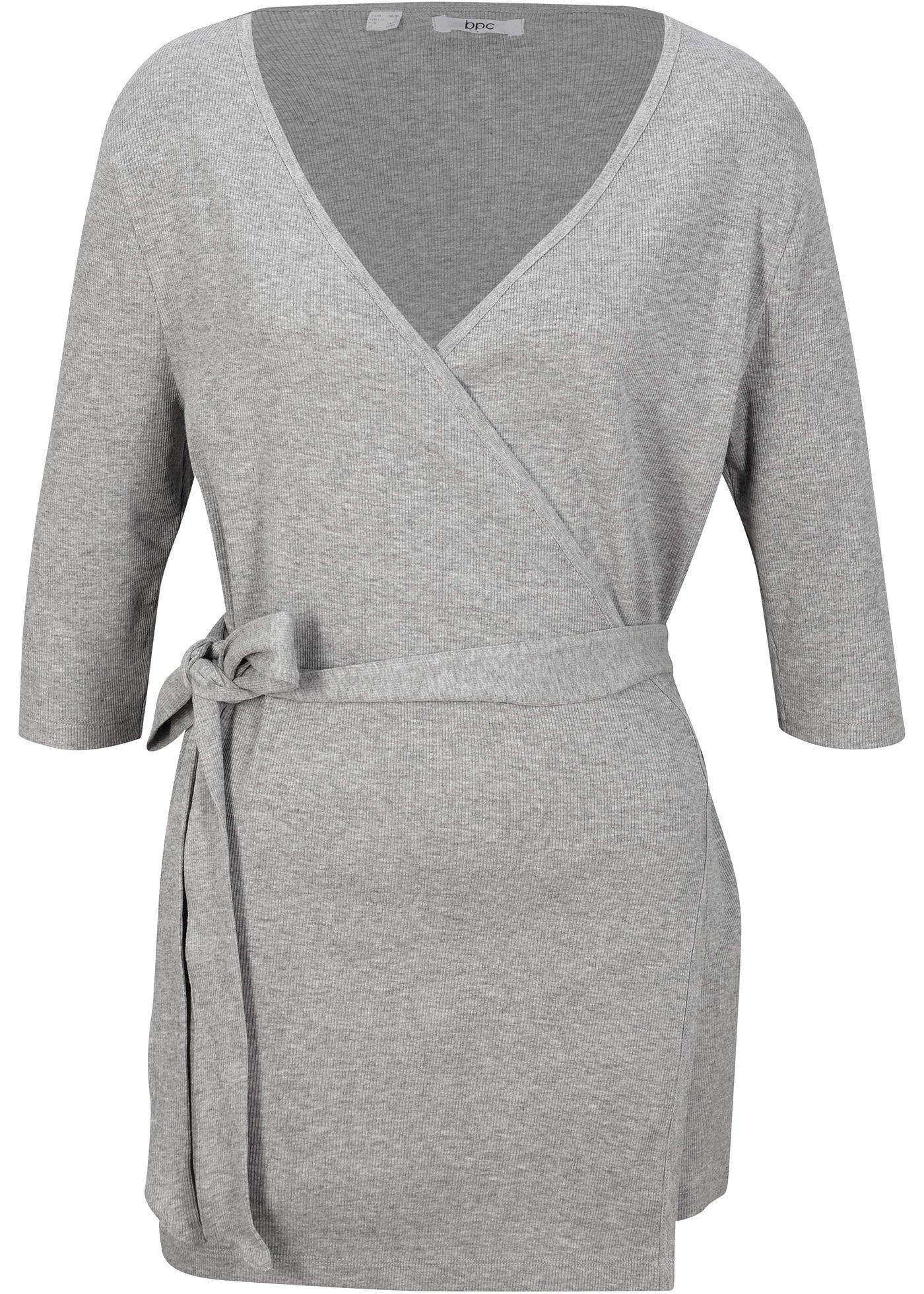 Gilet cache-cœur côtelé, manches 1/2