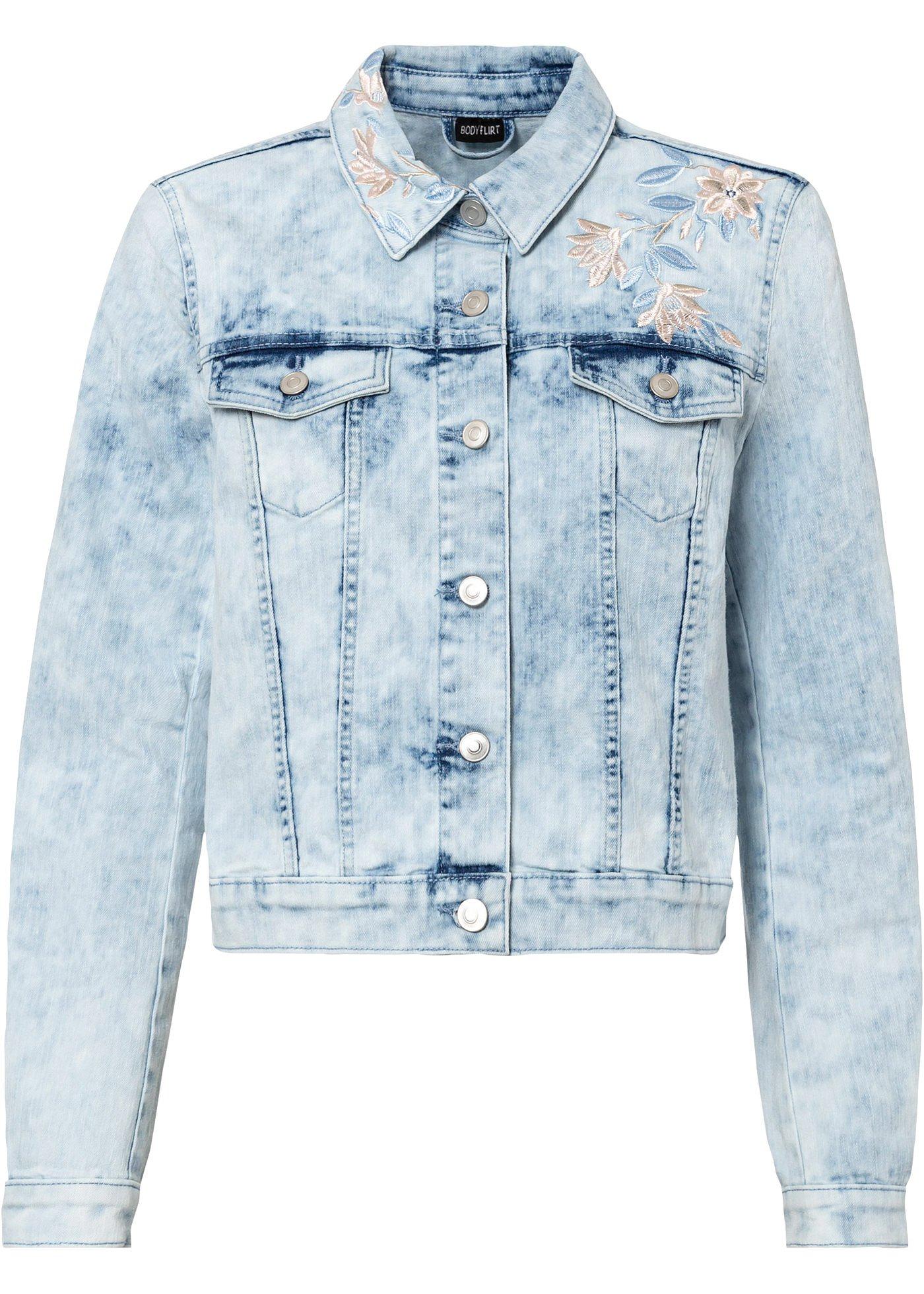 Veste en jean avec broderie