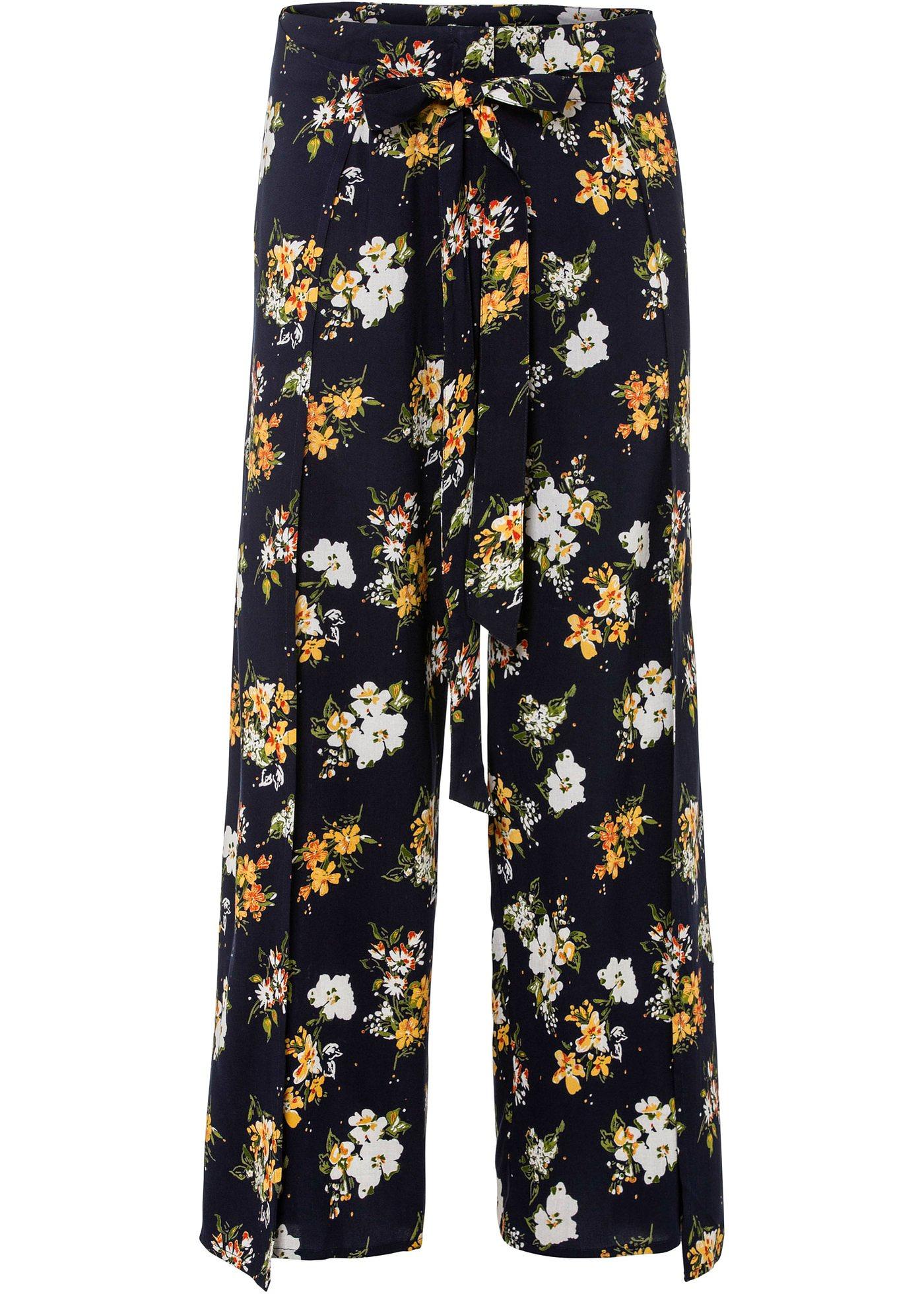 Pantalon imprimé avec effet portefeuille en viscose durable