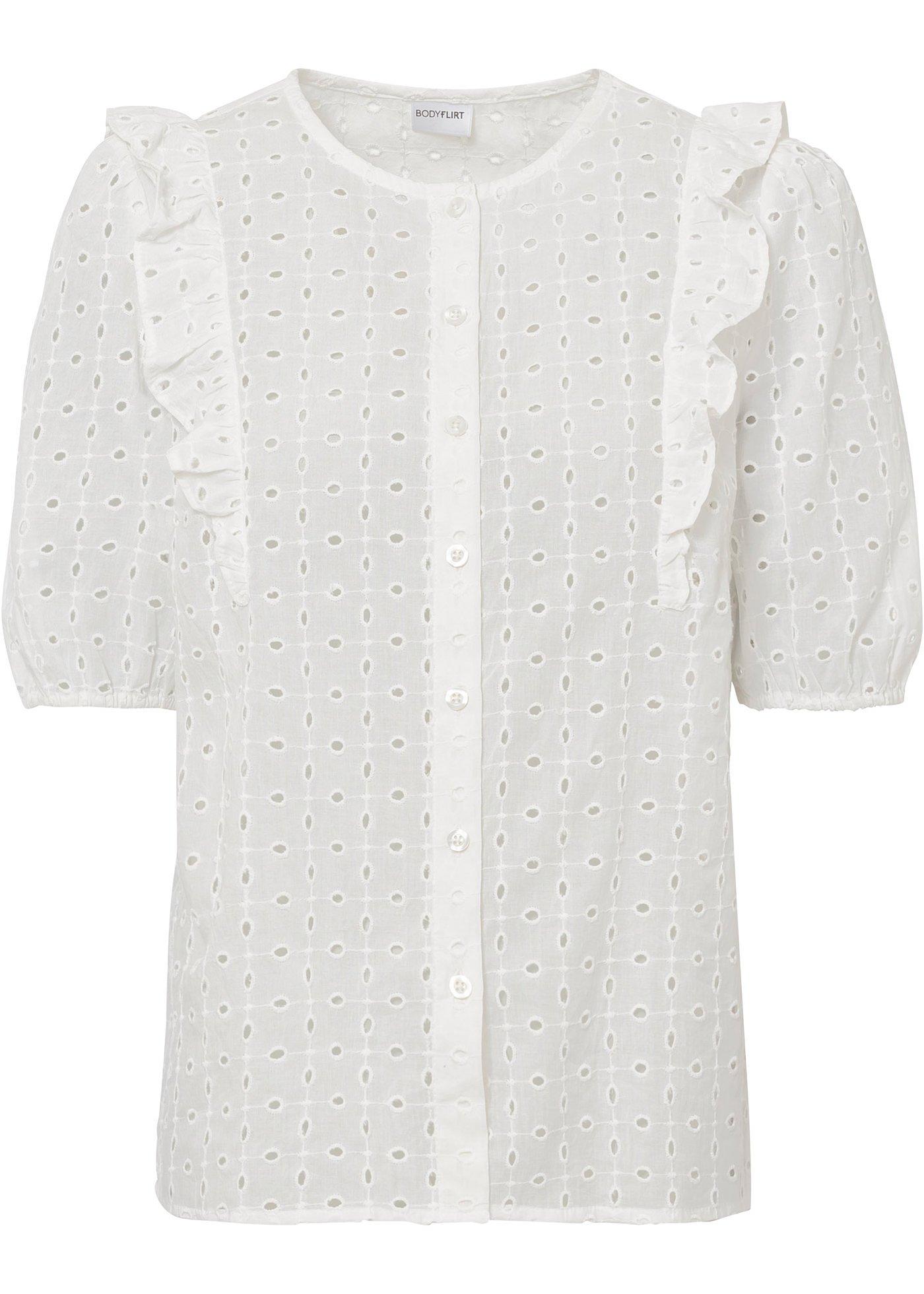 Blouse à broderie ajourée
