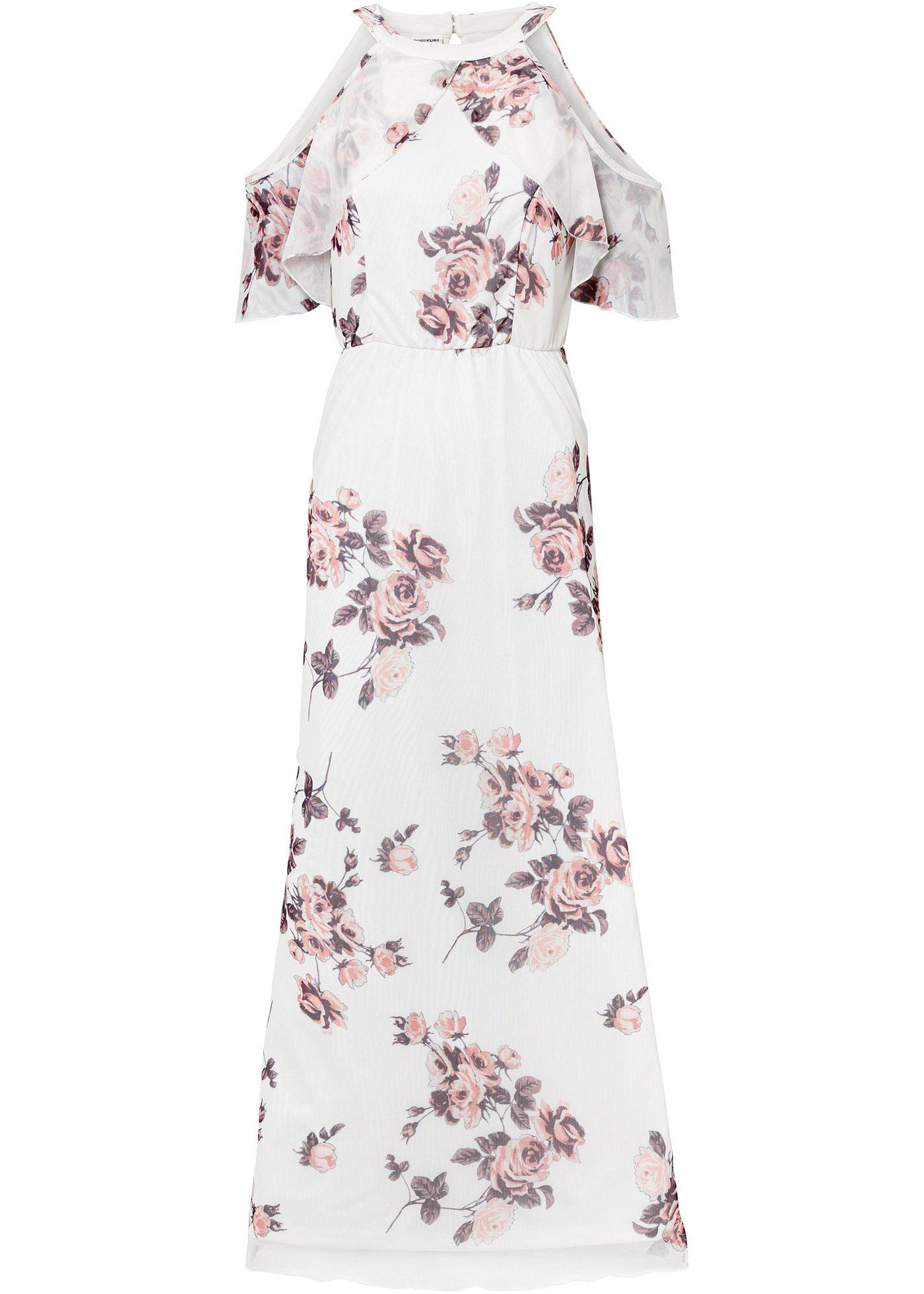 Robe longue en mesh imprimée