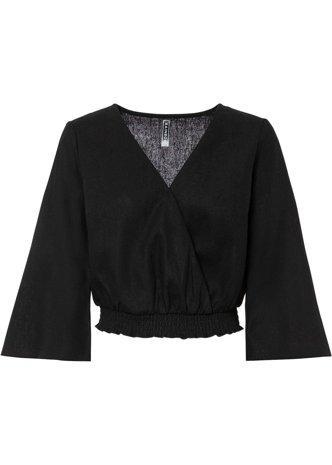 Blouse cache-cœur en lin