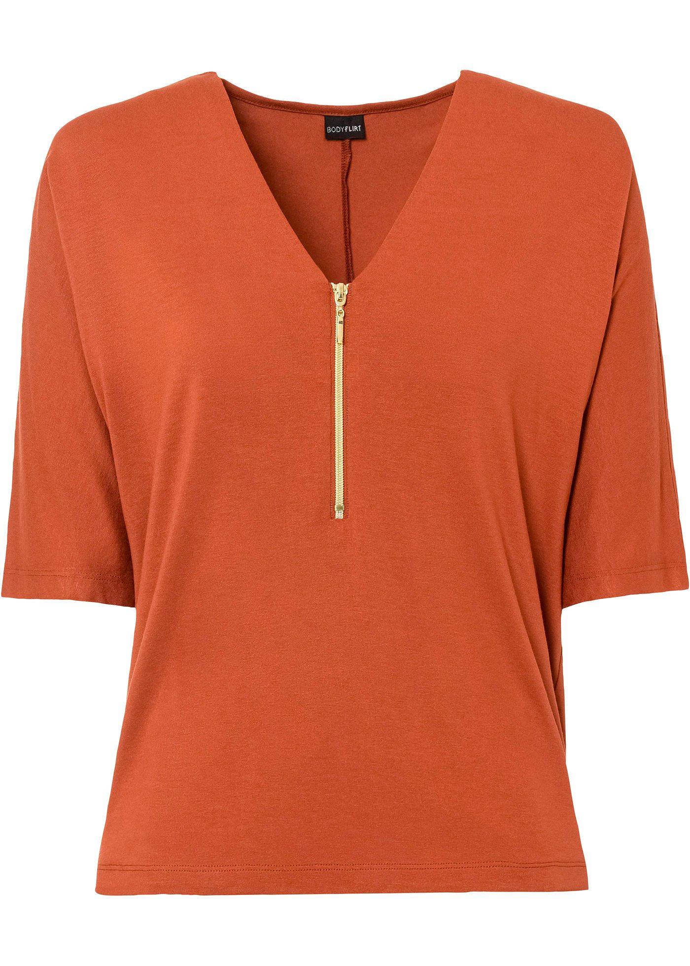 T-shirt manches chauve-souris avec zip