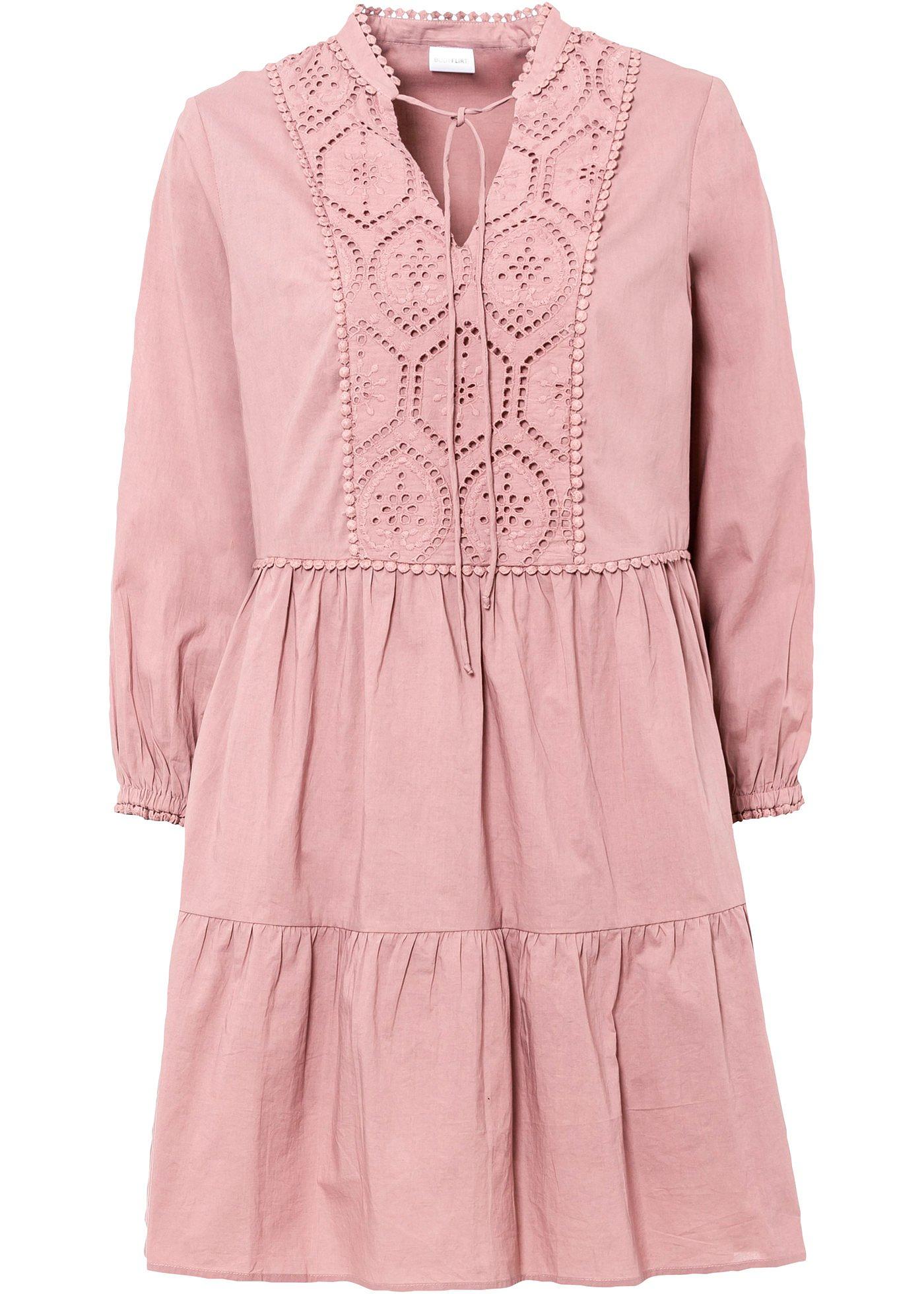 Robe-tunique à broderie ajourée