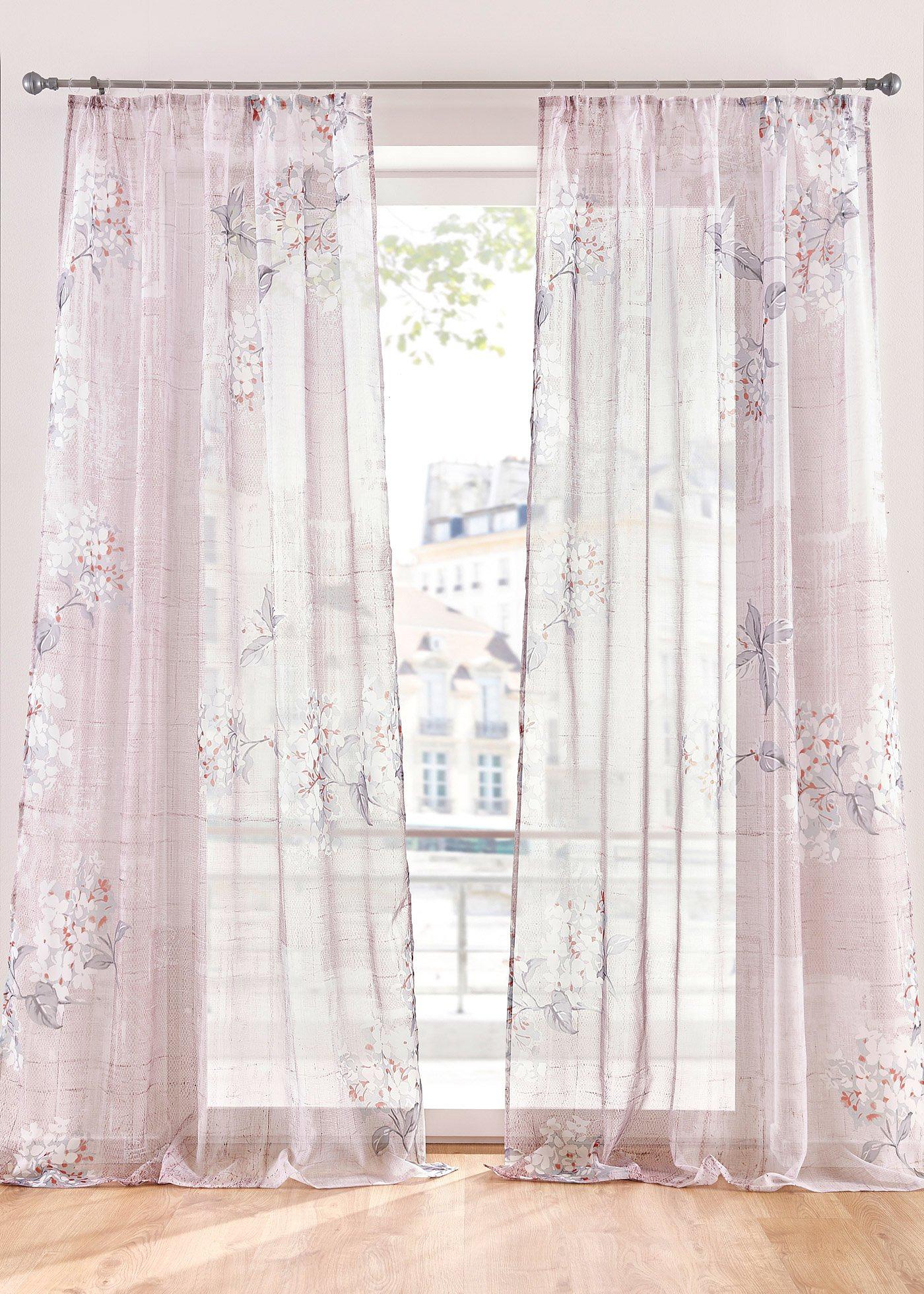 Voilage à imprimé floral (1 pce.)