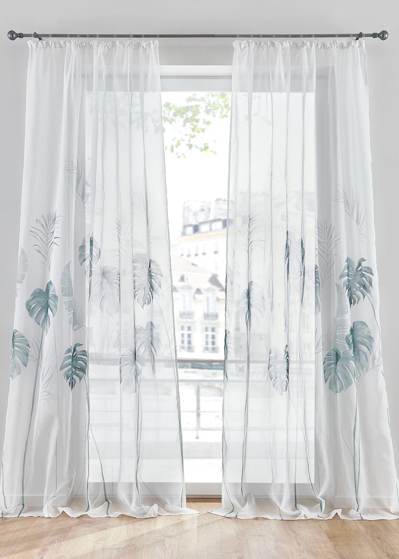 Voilage à imprimé végétal (1 pce.)