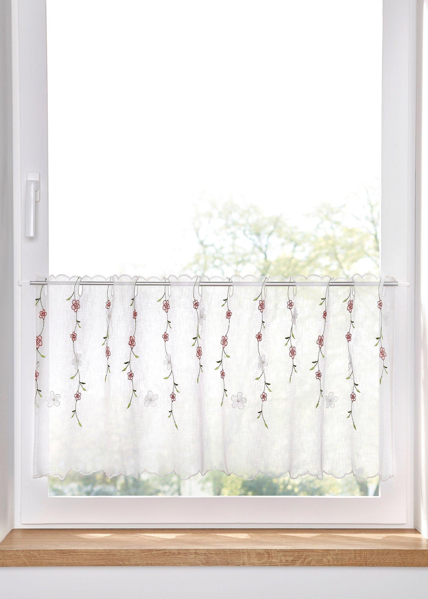 Brise-bise à broderie florale