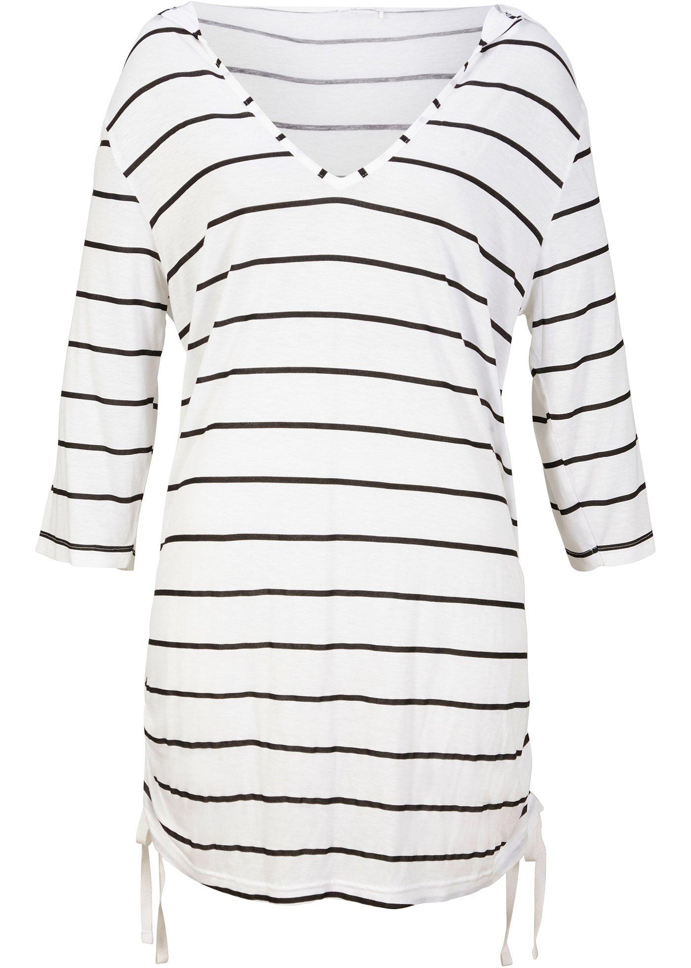 T-shirt long de plage à capuche