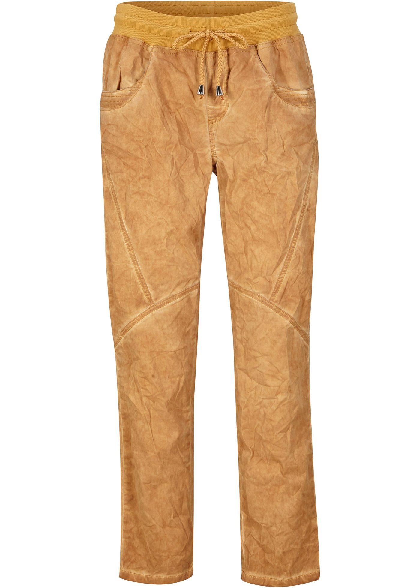 Pantalon coton 7/8 avec délavage usé