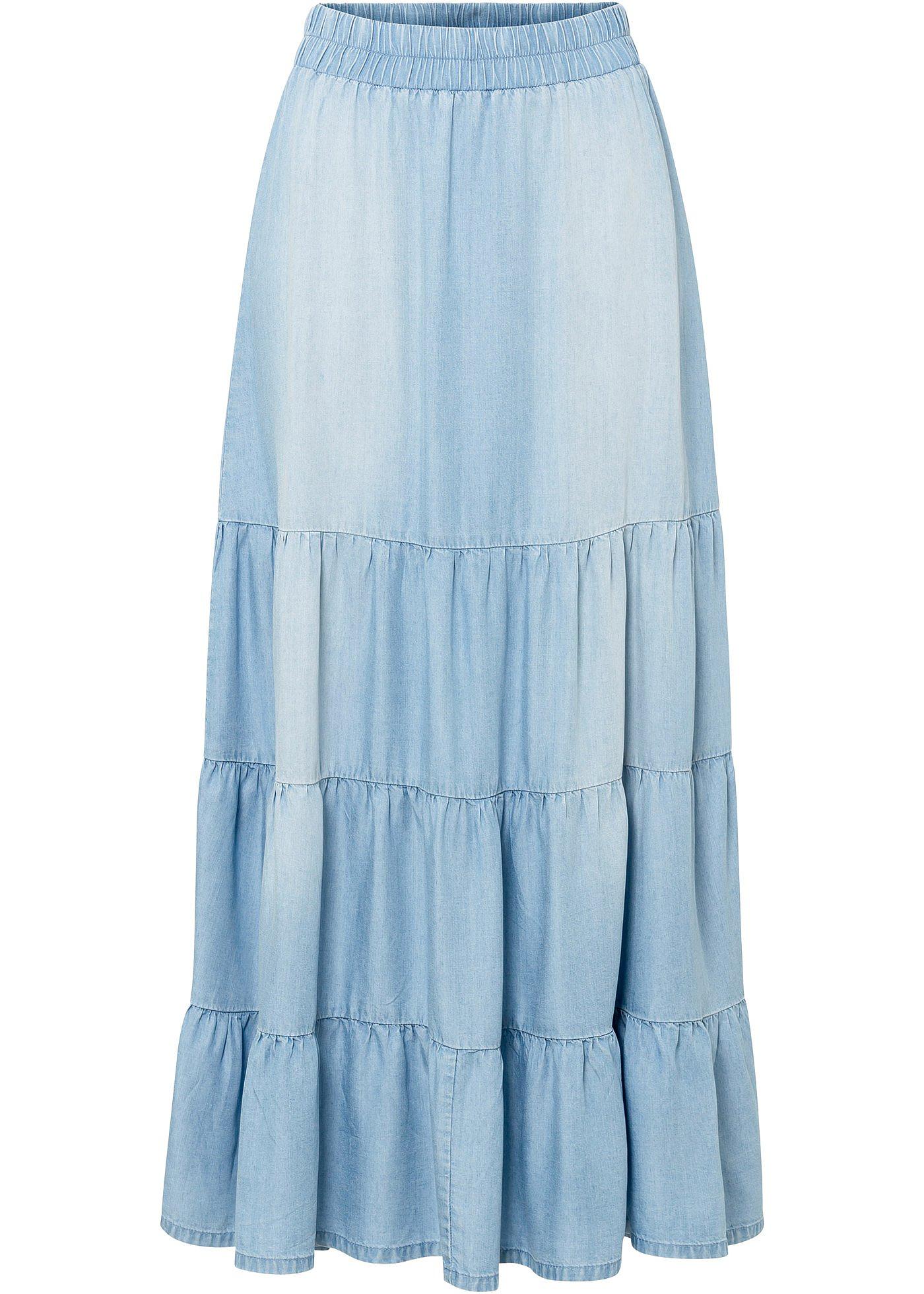 Image de Jupe longue étagée en TENCEL™ Lyocell