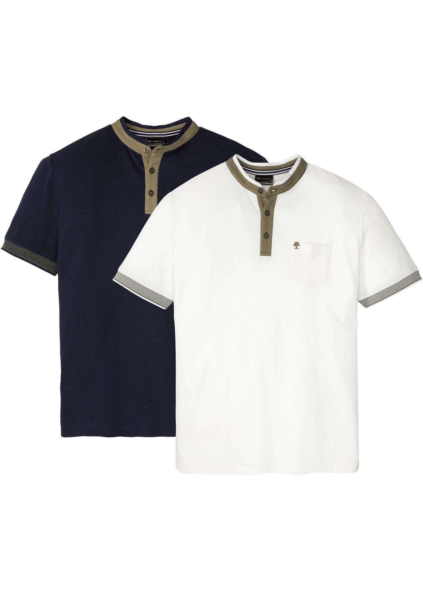 Lot de 2 polos à col montant, manches courtes