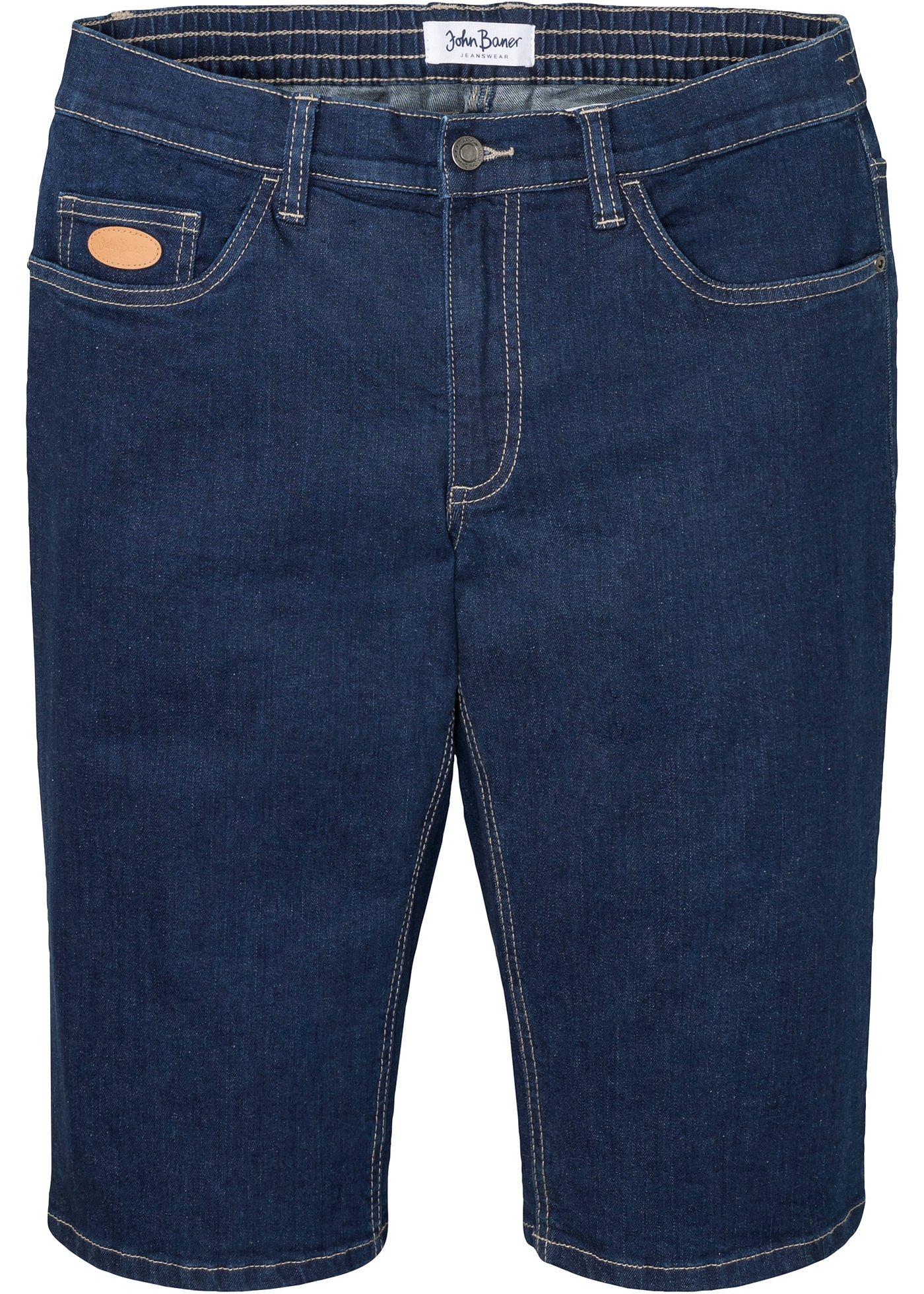 Bermuda long en jean extensible avec taille confortable, Regular Fit