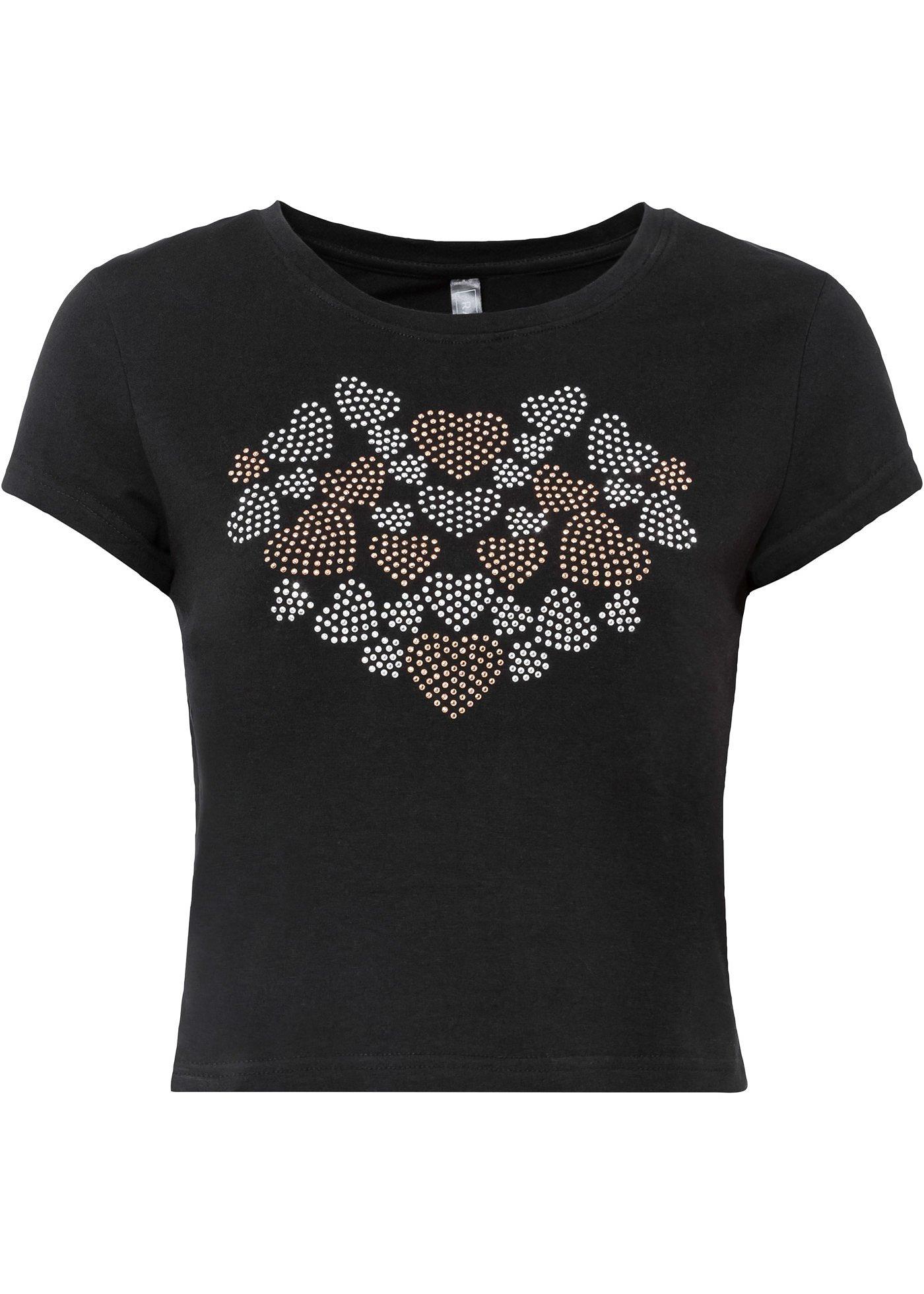 T-shirt raccourci avec rivets