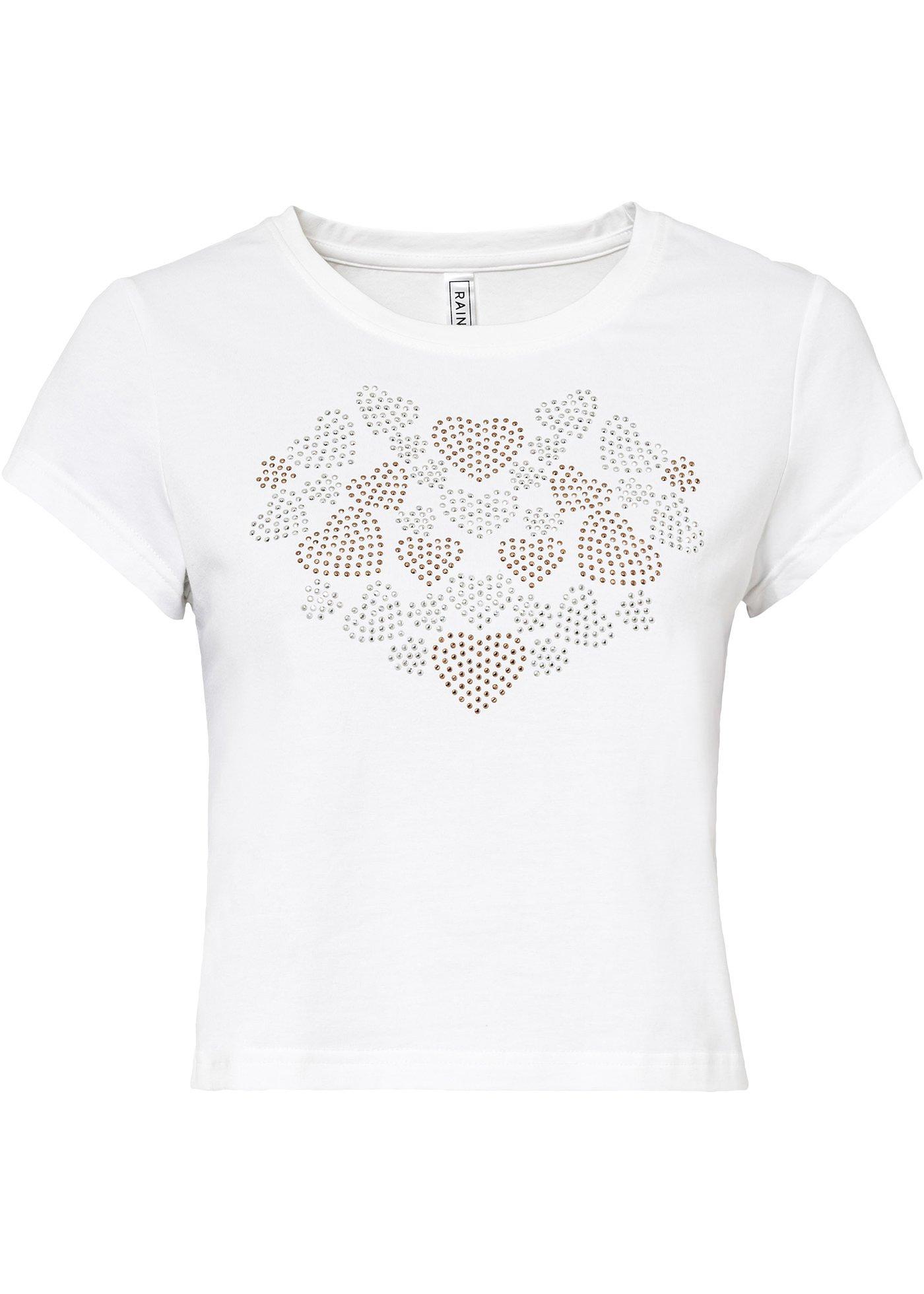 T-shirt raccourci avec rivets