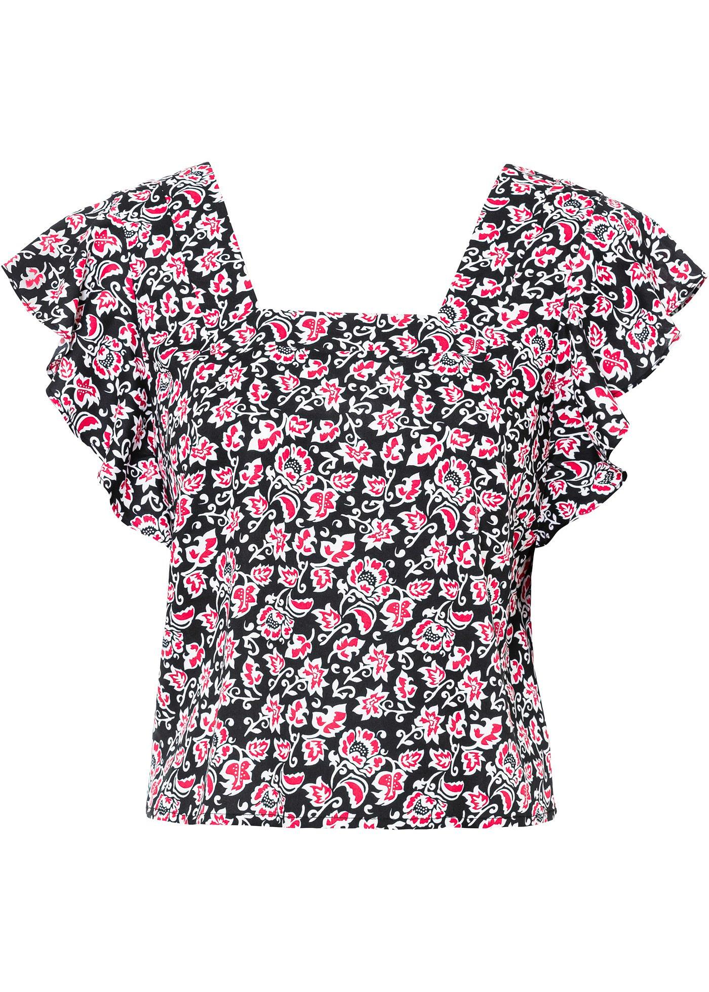 Top-blouse court à volant