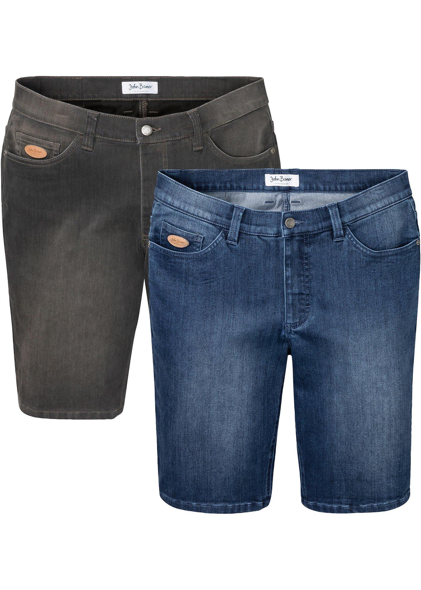 Lot de 2 bermudas en jean ultra soft, Regular Fit