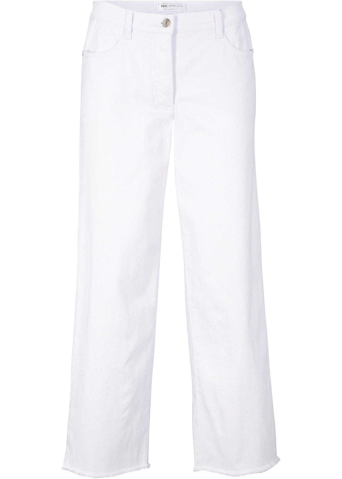 Pantalon extensible 7/8 avec base effilochée