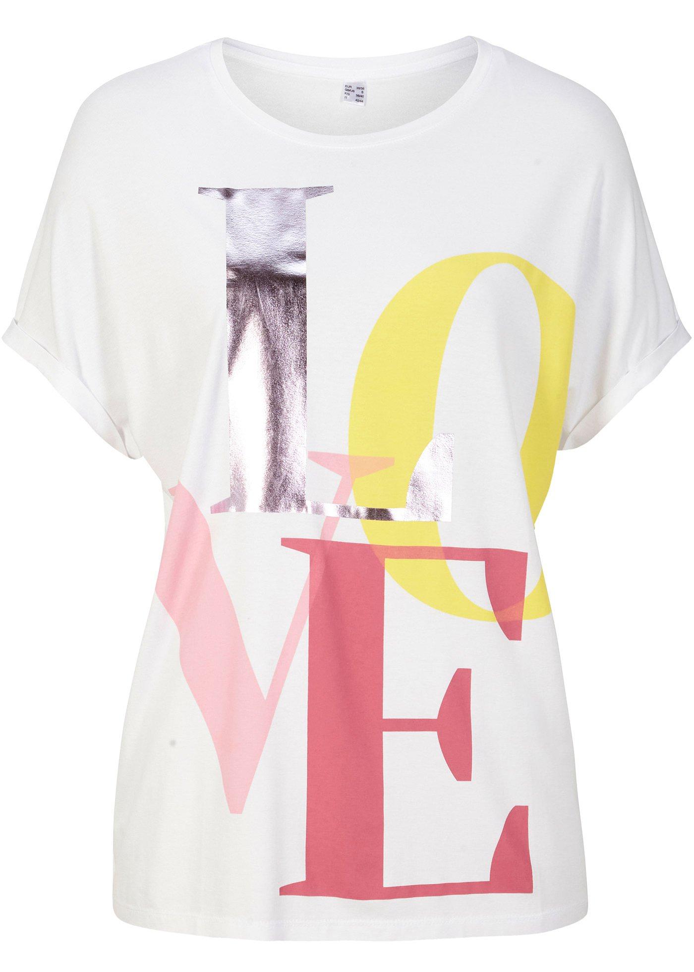 T-shirt avec imprimé feuille métallisée