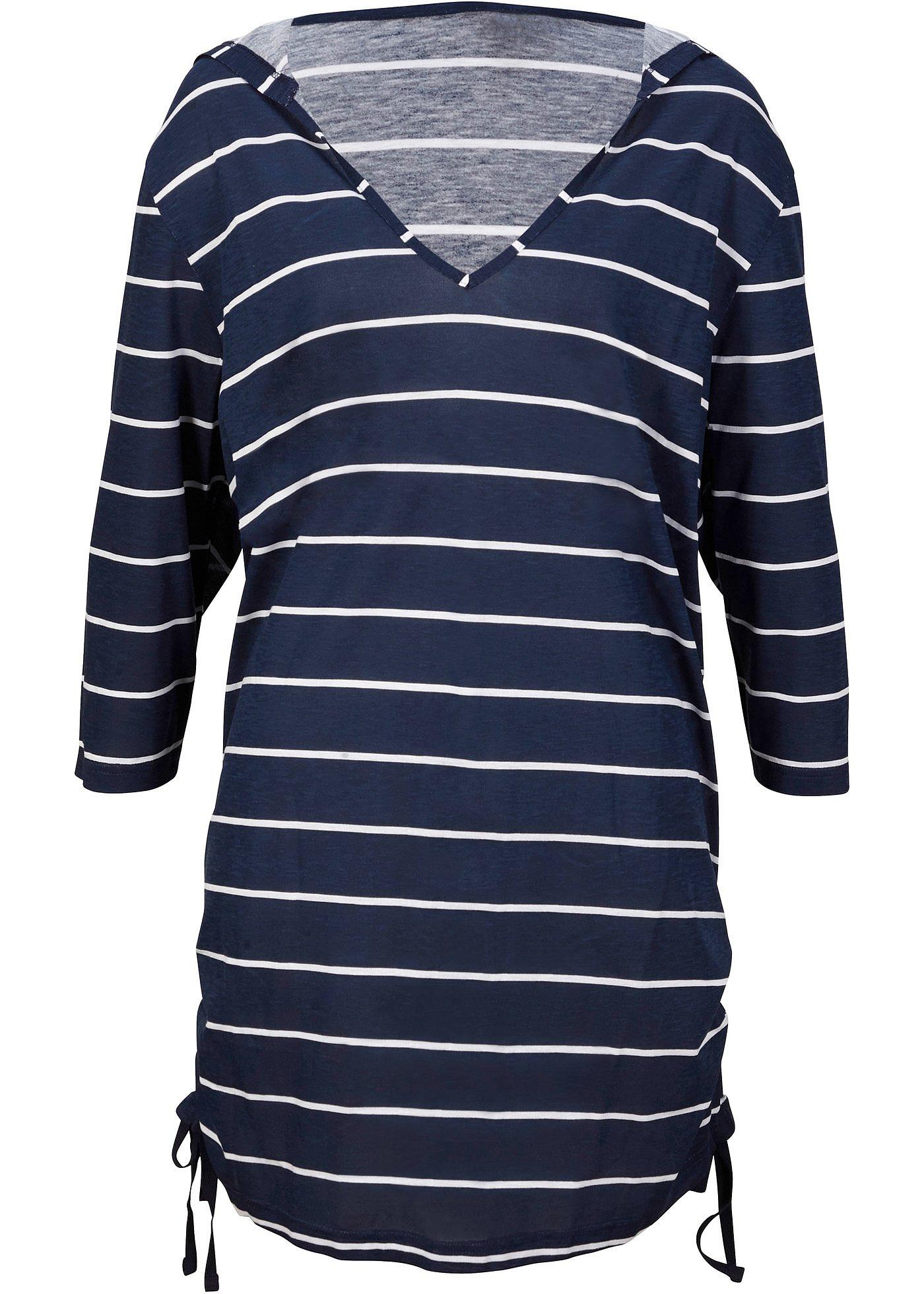 T-shirt long de plage à capuche