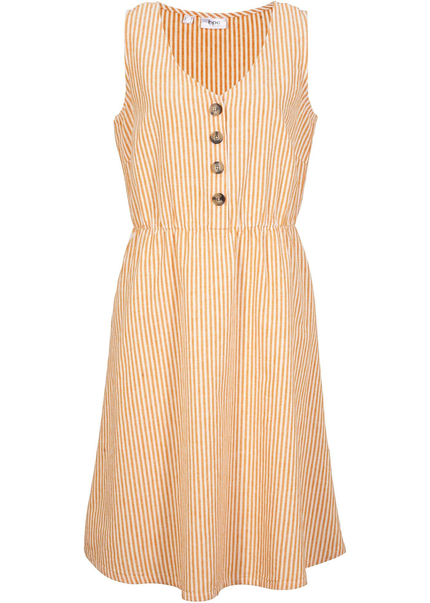 Robe en lin avec patte de boutonnage