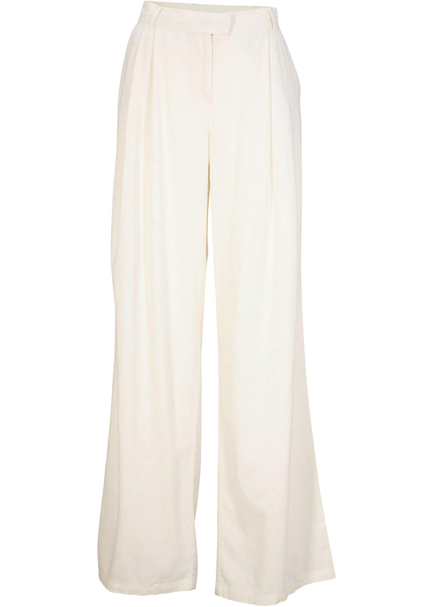 Pantalon palazzo avec lin, coupe très large