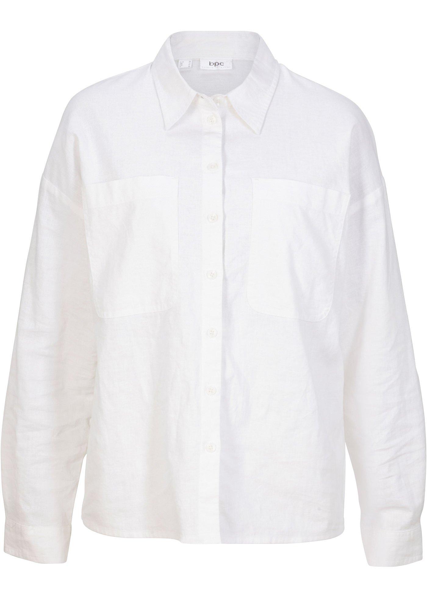 Chemise en lin décontractée, manches longues