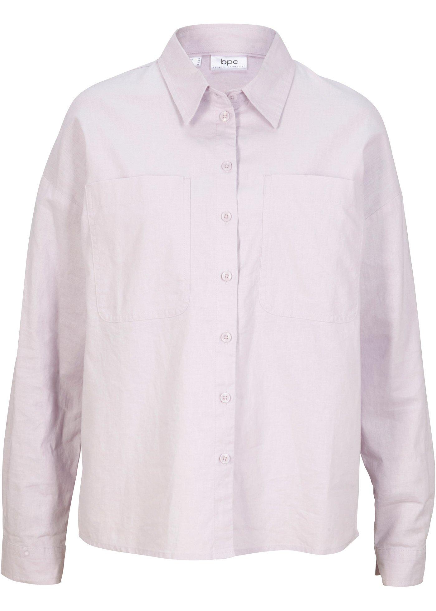 Chemise en lin décontractée, manches longues