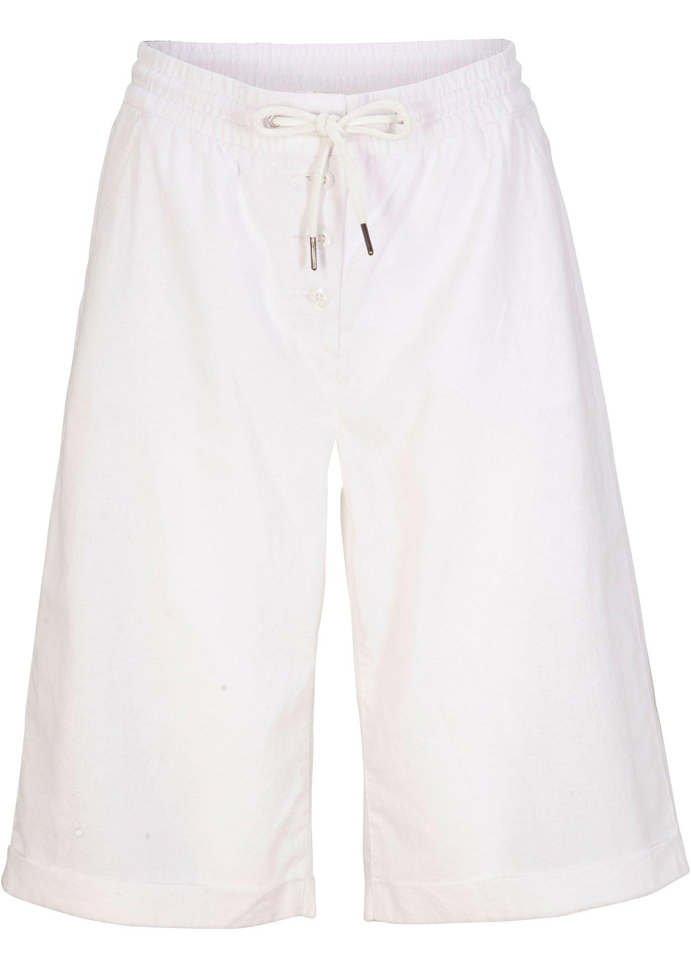 Short à taille extensible en lin majoritaire