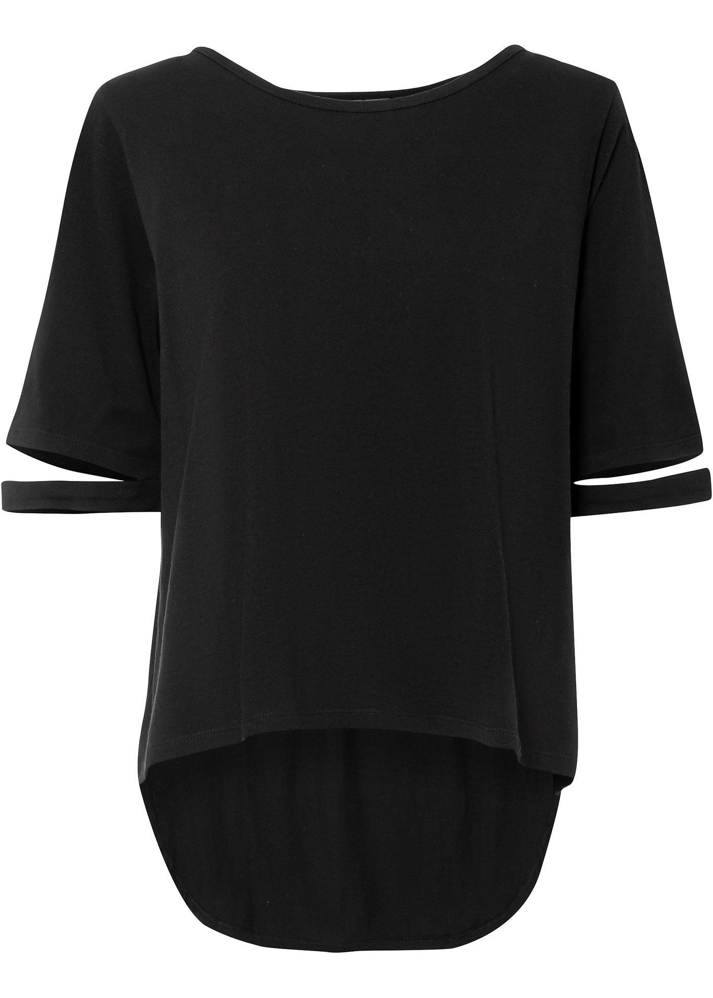 T-shirt court-long avec découpes