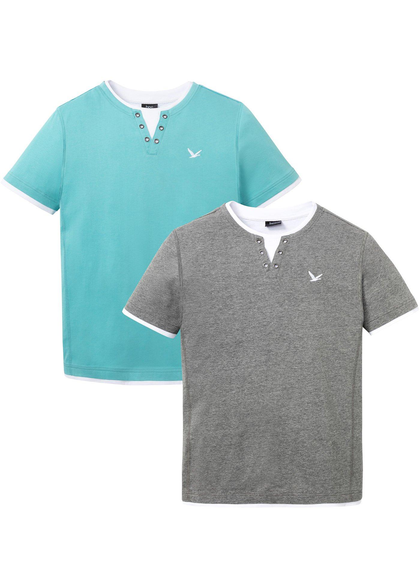 Lot de 2 T-shirts 2 en 1, manches courtes