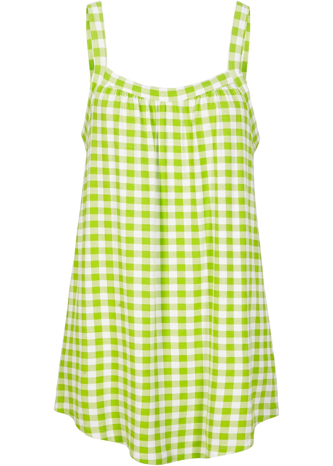 Top coupe trapèze, à carreaux