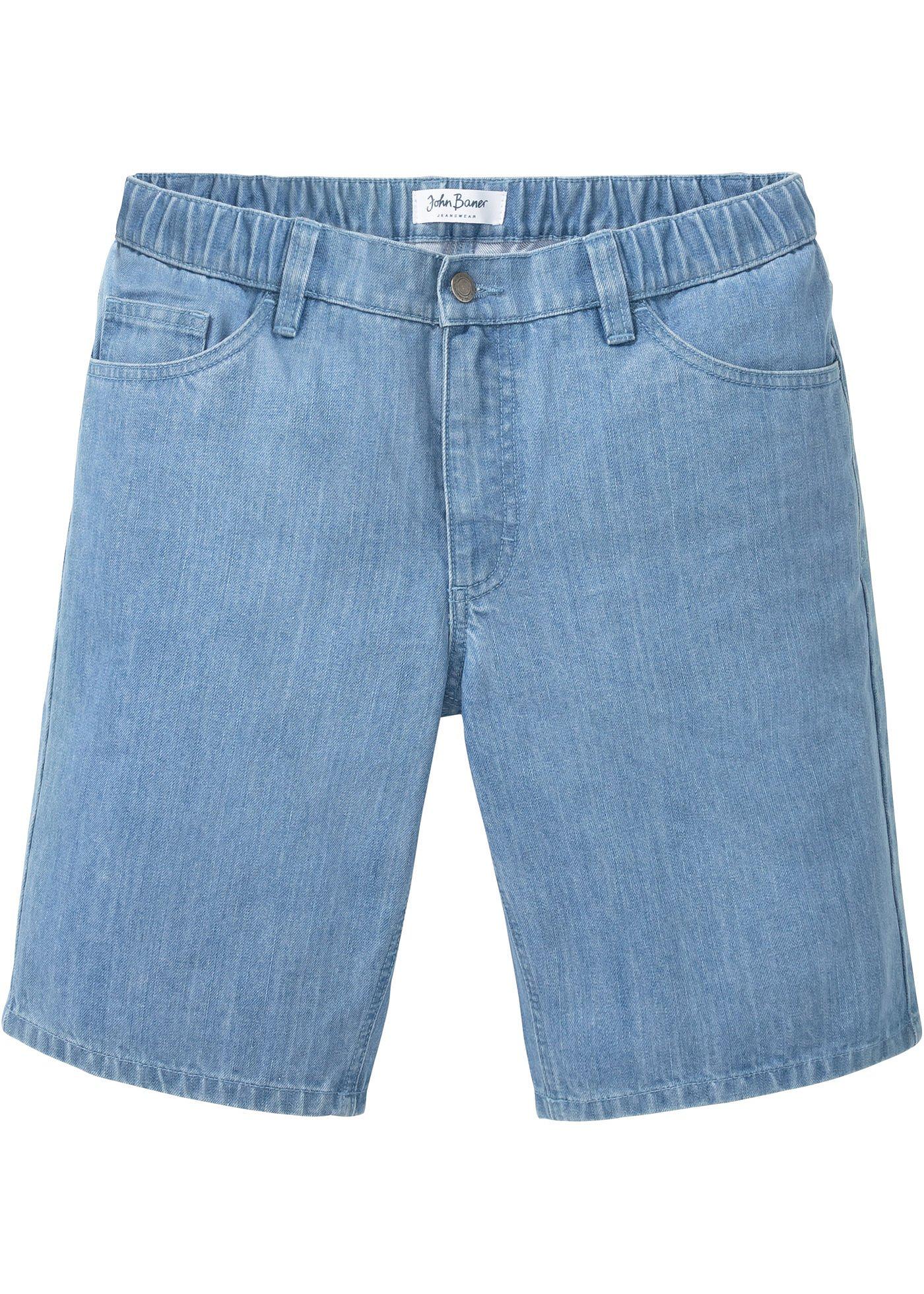Bermuda en jean taille extensible coupe confort, Regular Fit