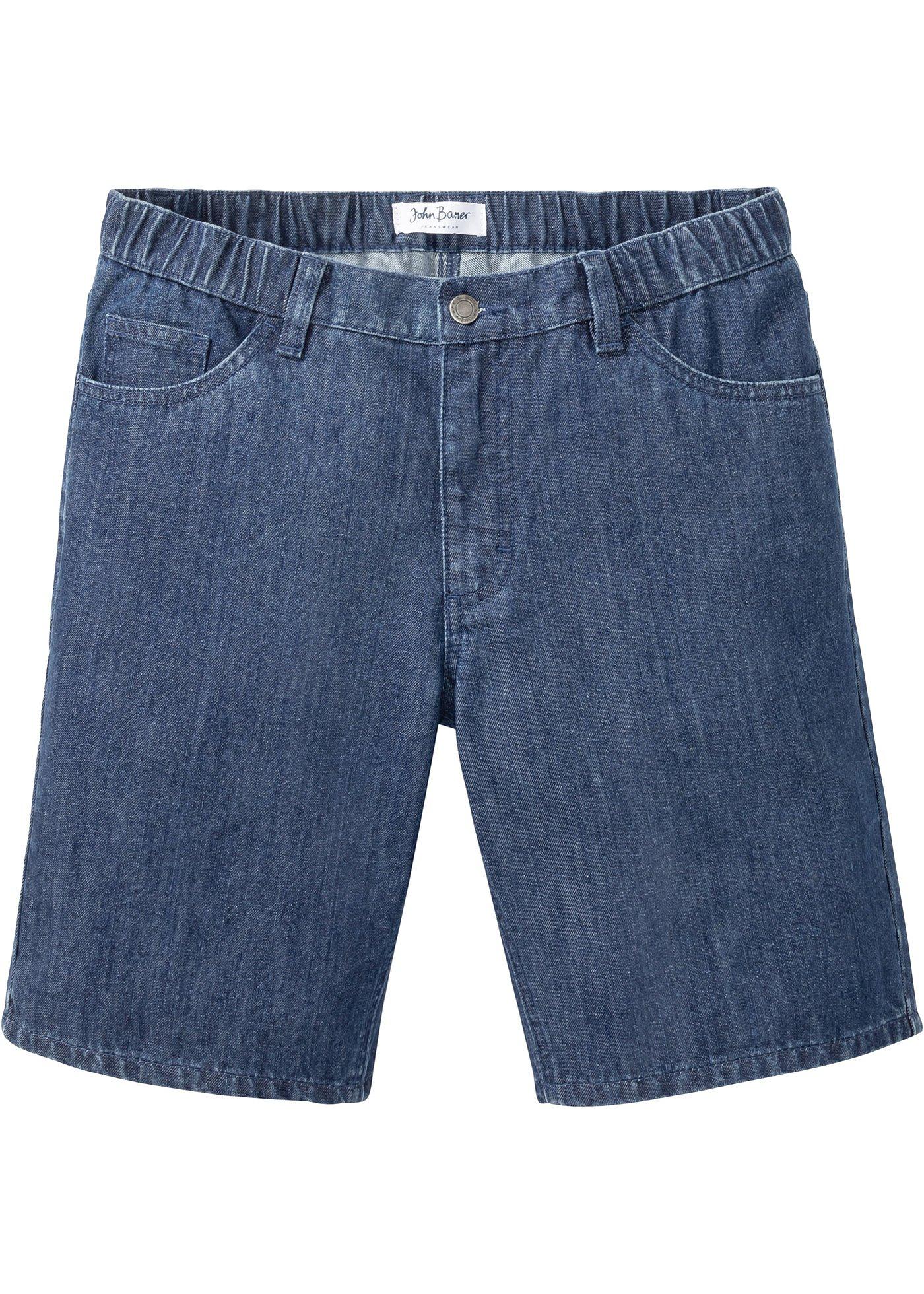 Bermuda en jean taille extensible coupe confort, Regular Fit