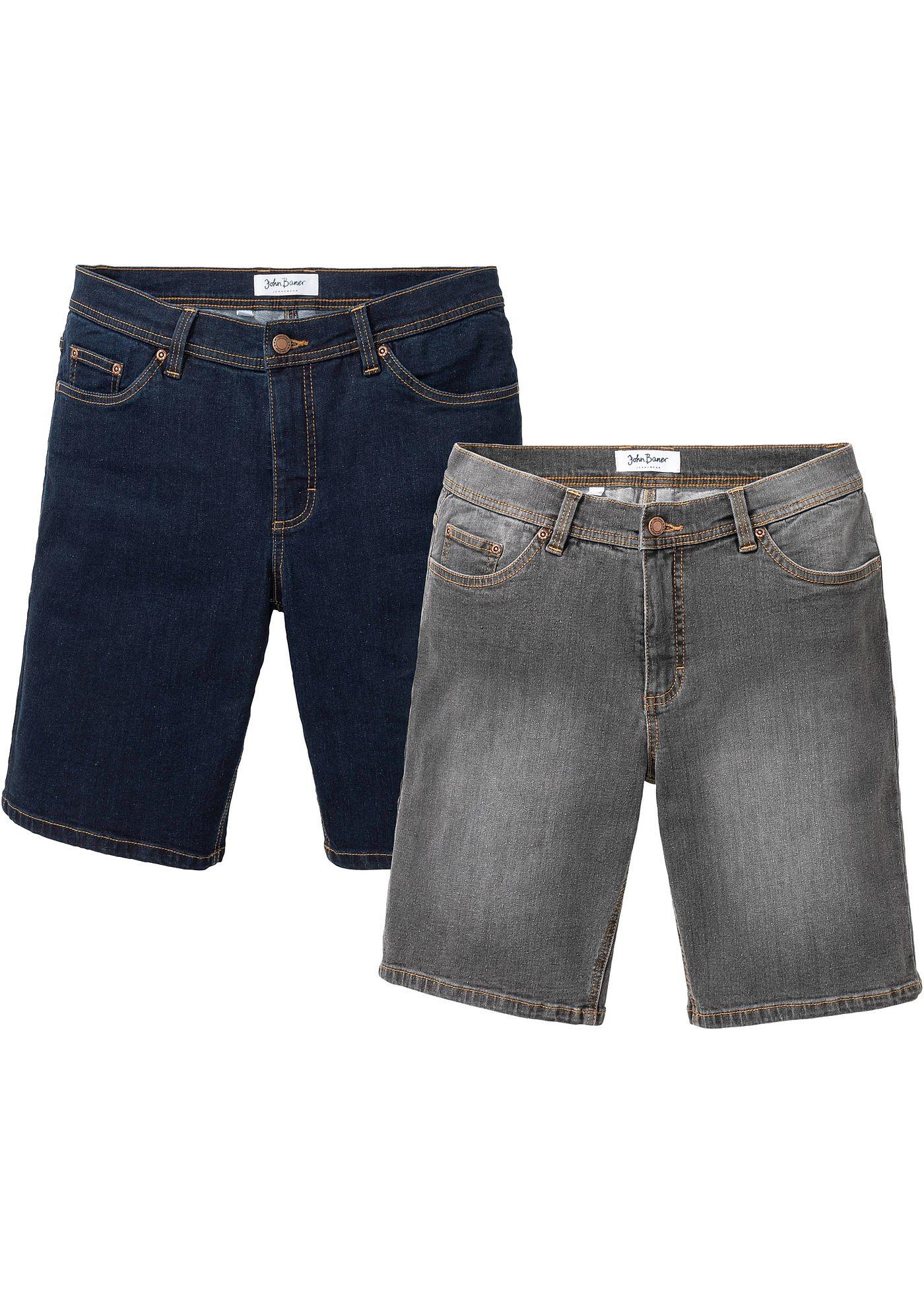 Image de Lot de 2 bermudas en jean extensibles, Regular Fit