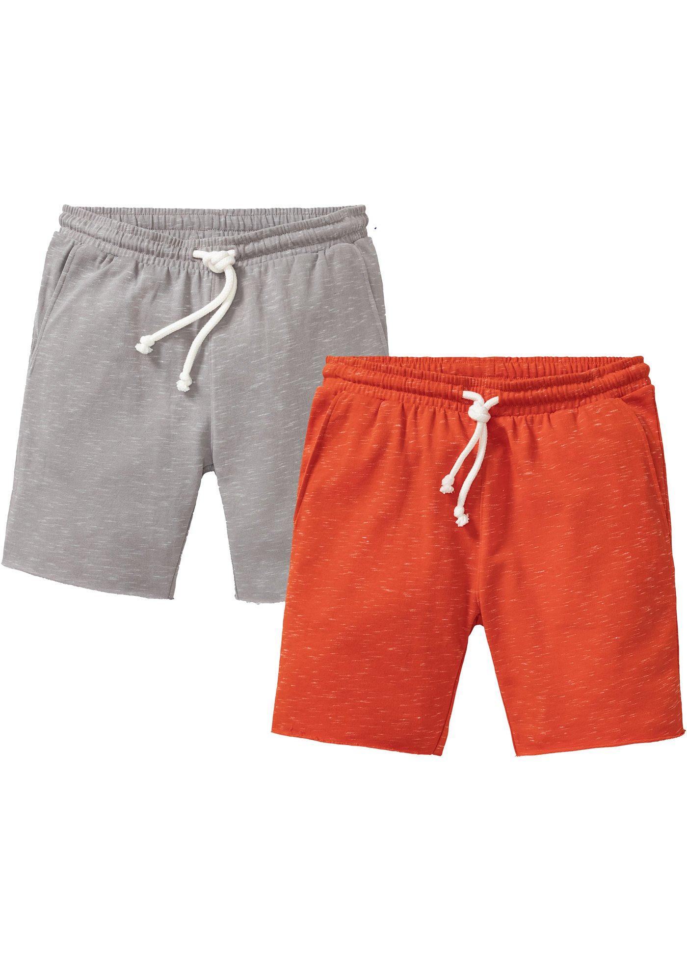 Lot de 2 shorts en sweat avec bordure roulottée, Regular Fit