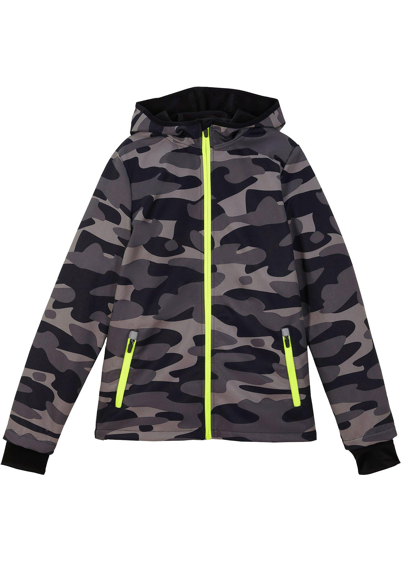 Veste softshell garçon à imprimé camouflage